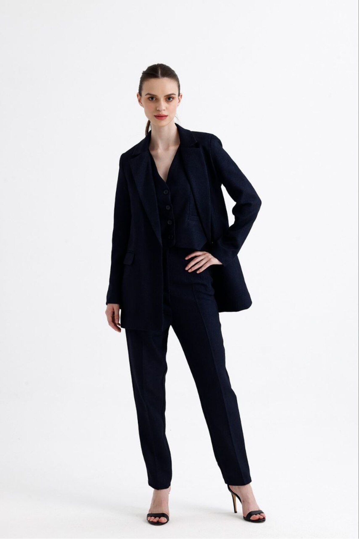 Üçlü Takım Pantolon Yelek Blazer Ceket
