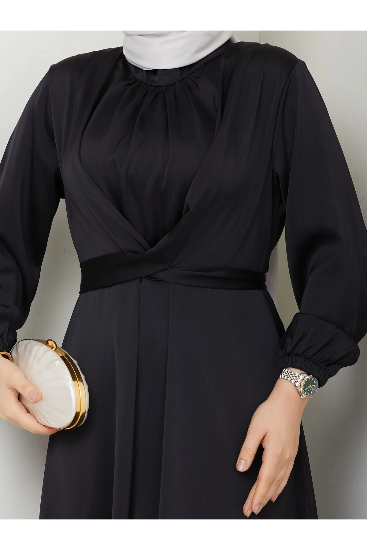 Kadın Tesettür Saten Elbise