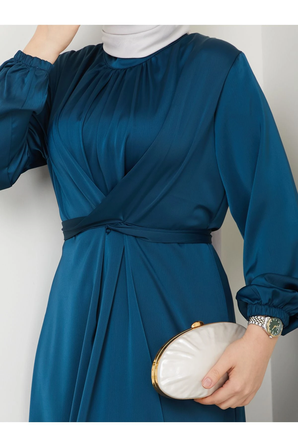 Kadın Tesettür Saten Elbise