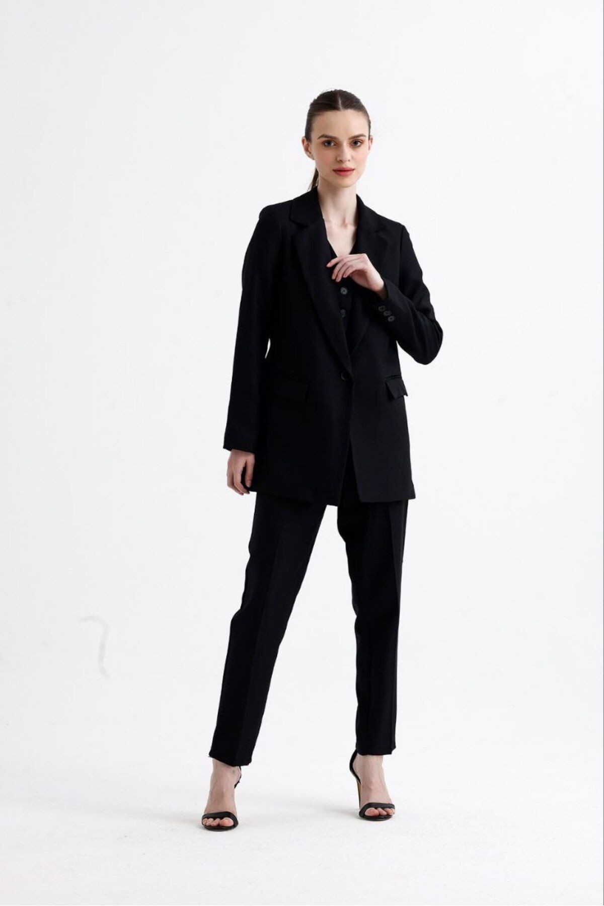 Üçlü Takım Pantolon Yelek Blazer Ceket