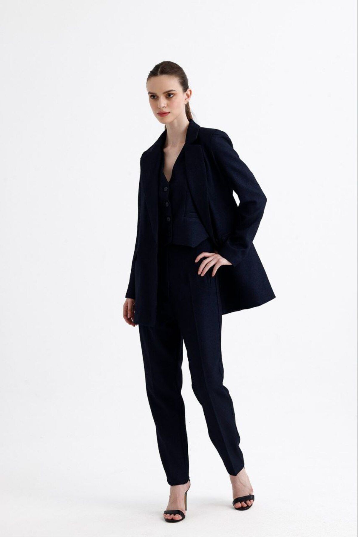 Üçlü Takım Pantolon Yelek Blazer Ceket