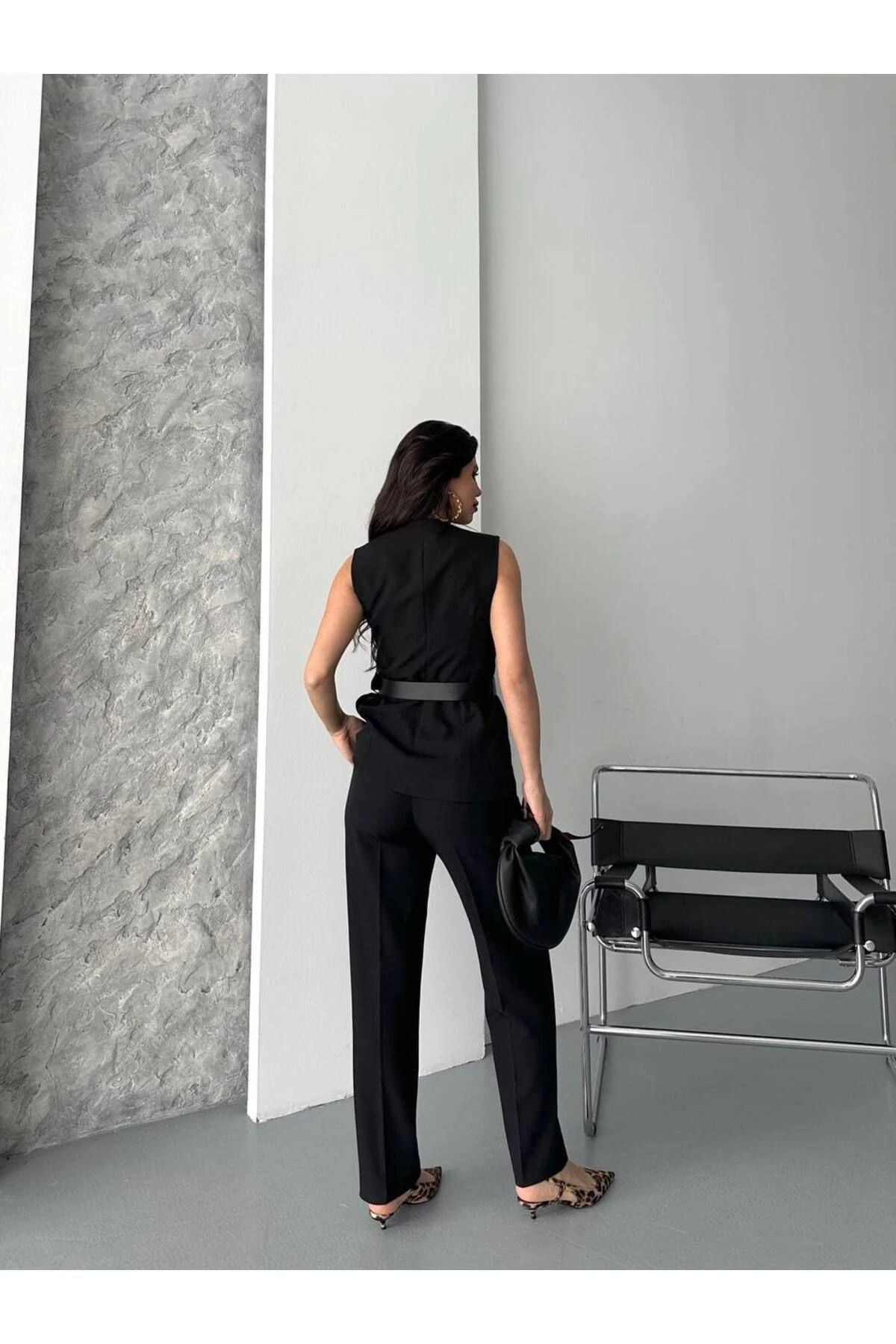 Yeni Sezon Kemerli Yelek Pantolon Takım