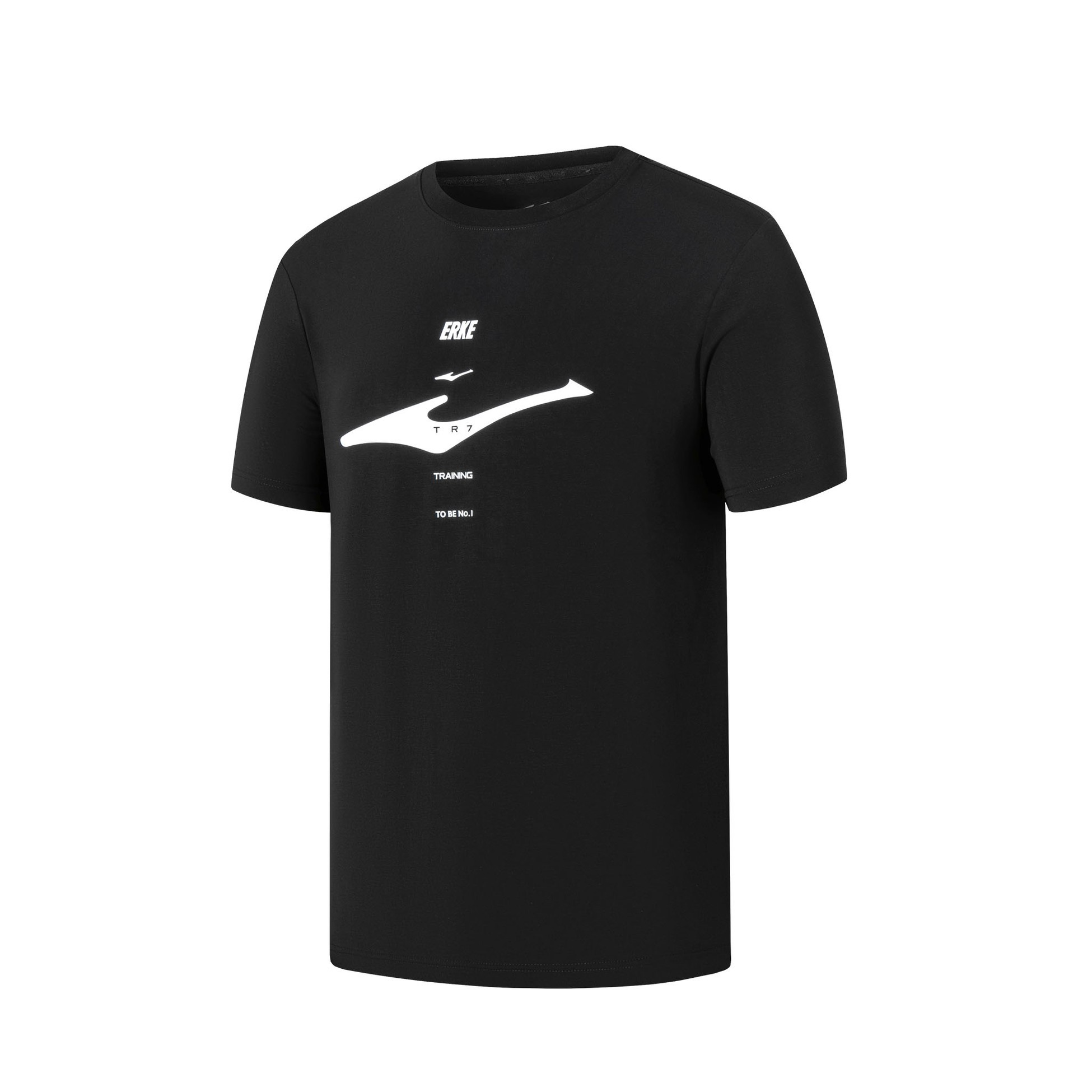 Erkek Bisikltet Yaka T-Shirt - Siyah