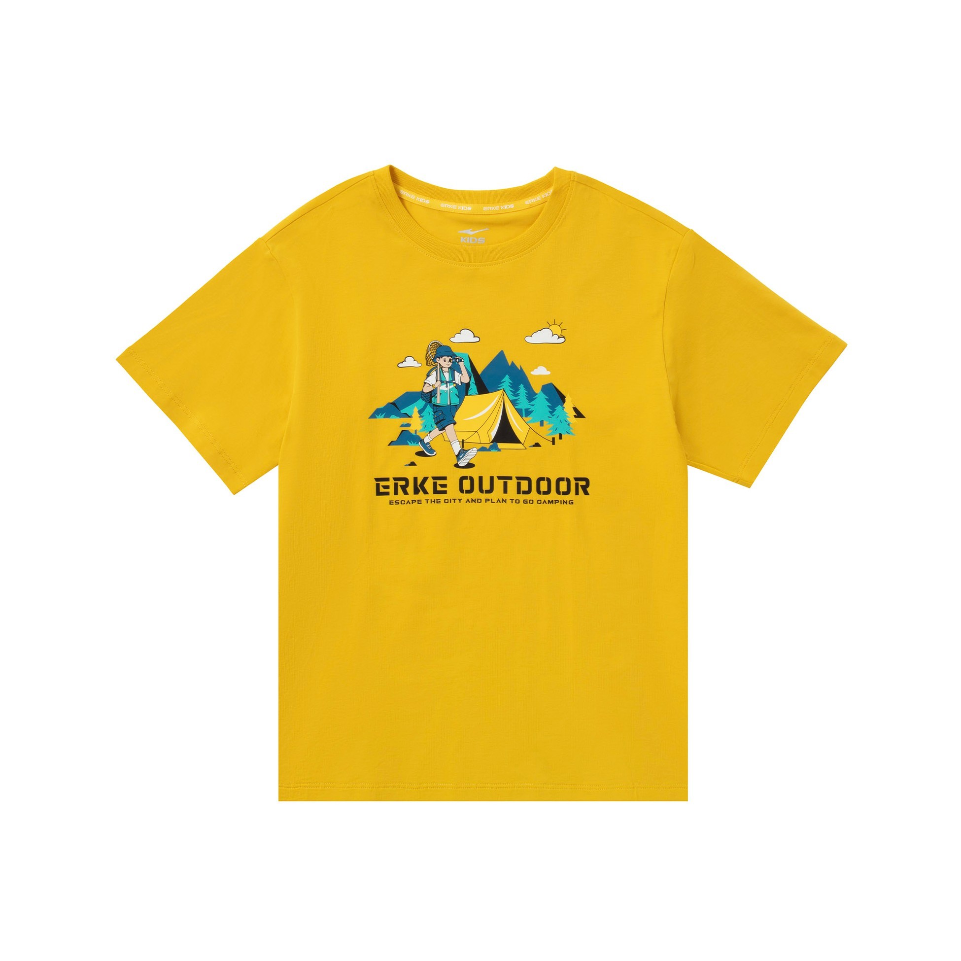Genç Erkek Bisiklet Yaka T-Shirt - Sarı