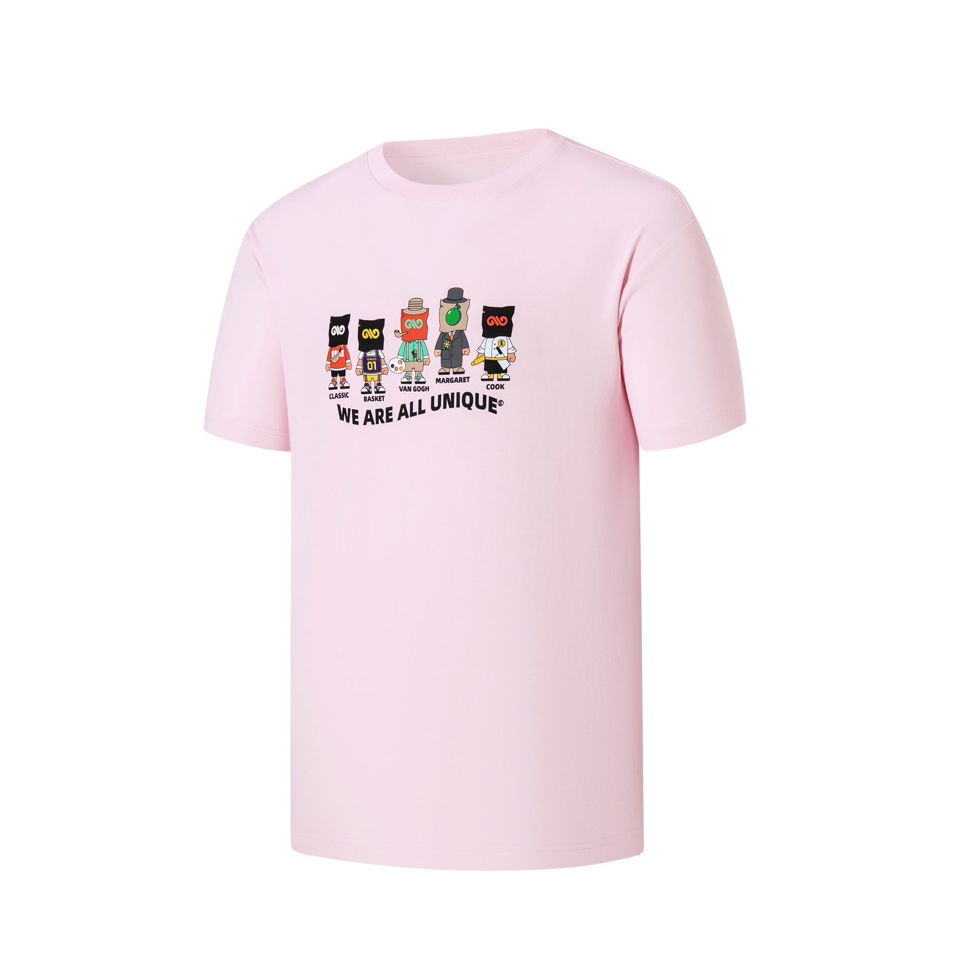 Unisex Bisiklet Yaka T-shirt - Pembe