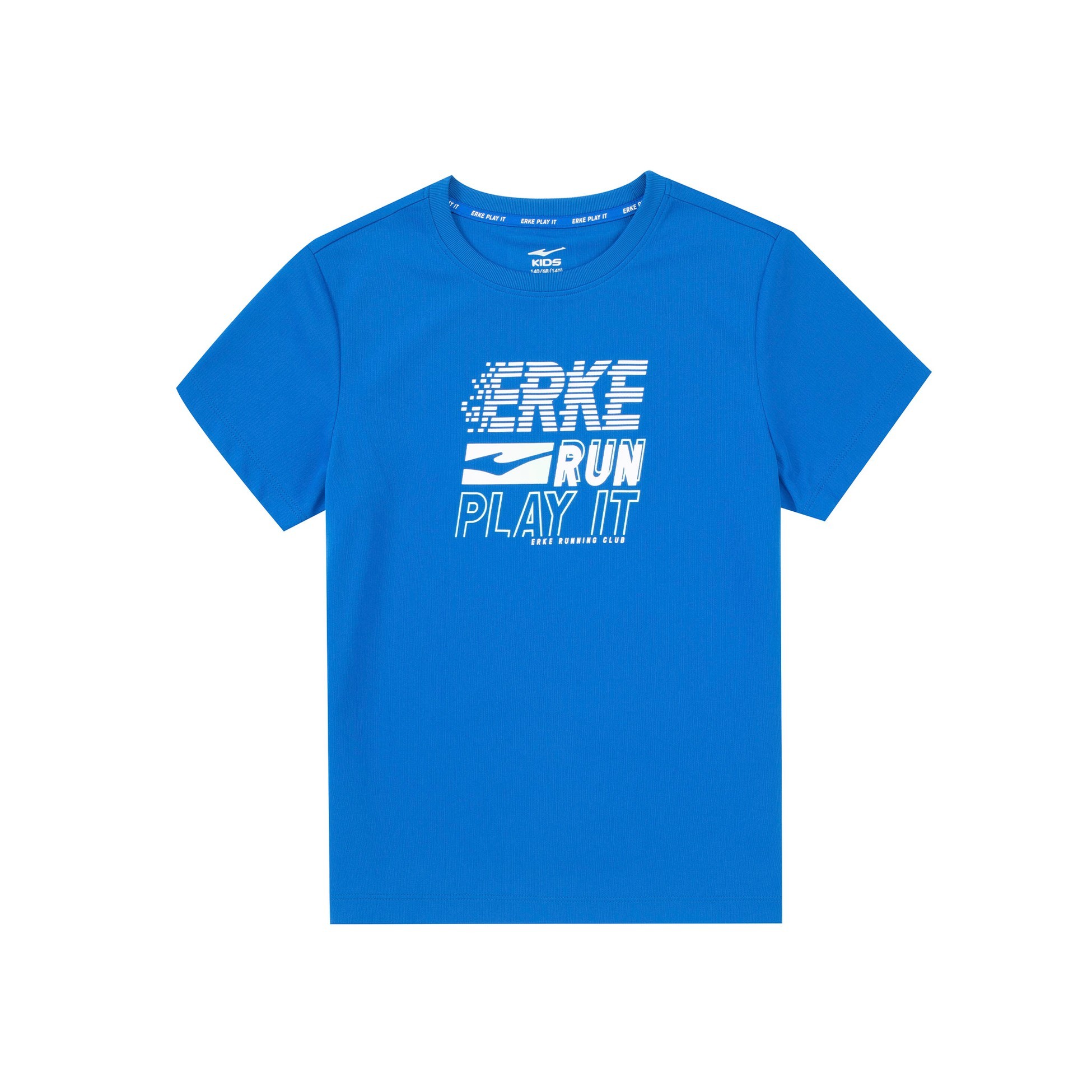 Genç Erkek Bisiklet Yaka T-Shirt - Mavi