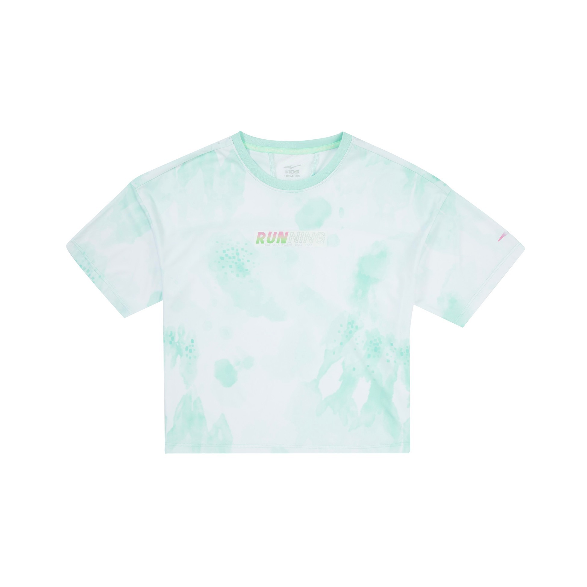 Genç Kız Bisiklet Yaka T-Shirt - Açık Gri
