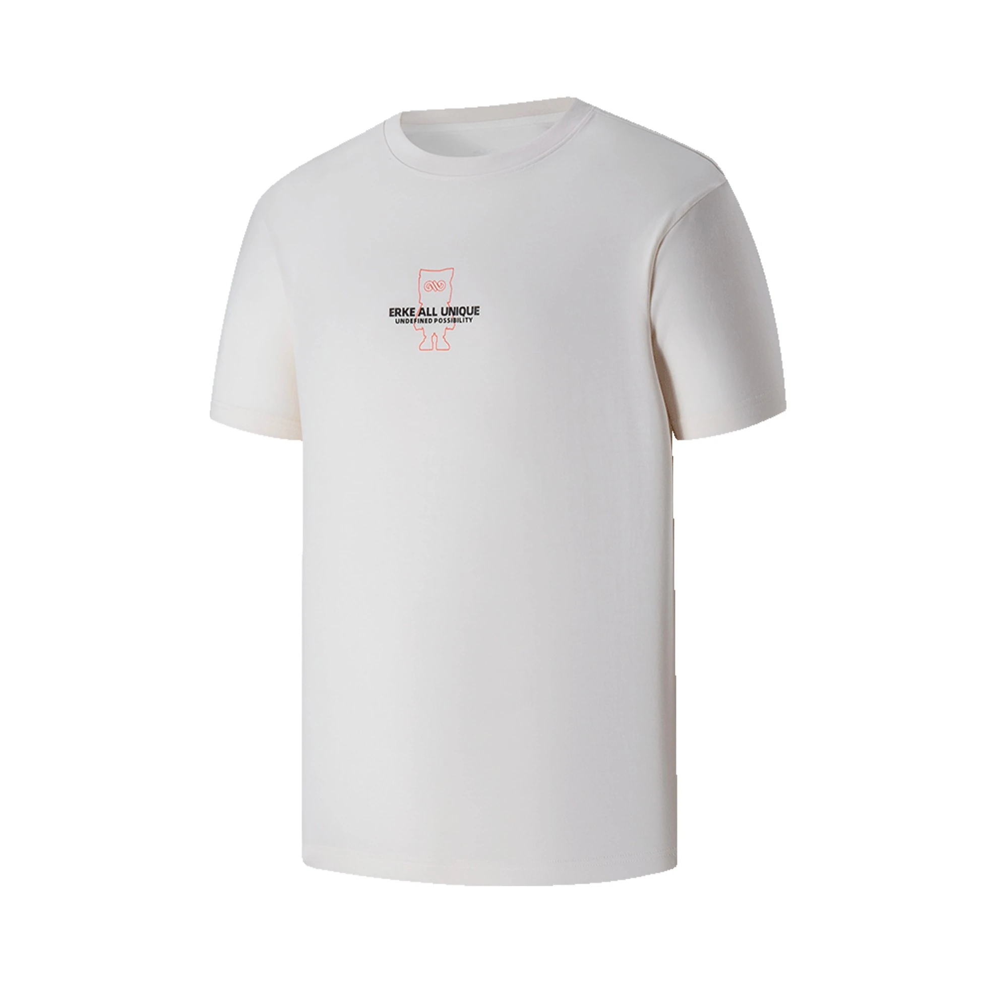 Unisex Bisiklet Yaka T-shirt - Kar Beyaz