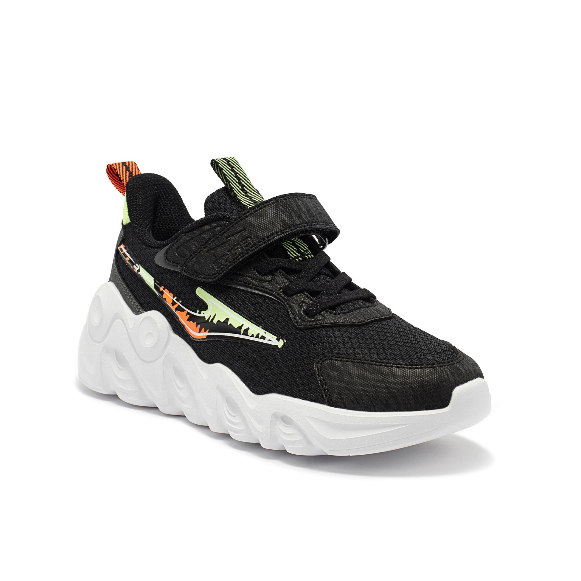 JB COMFY Genç Erkek Koşu Ayakkabısı - Siyah/Neon Turuncu