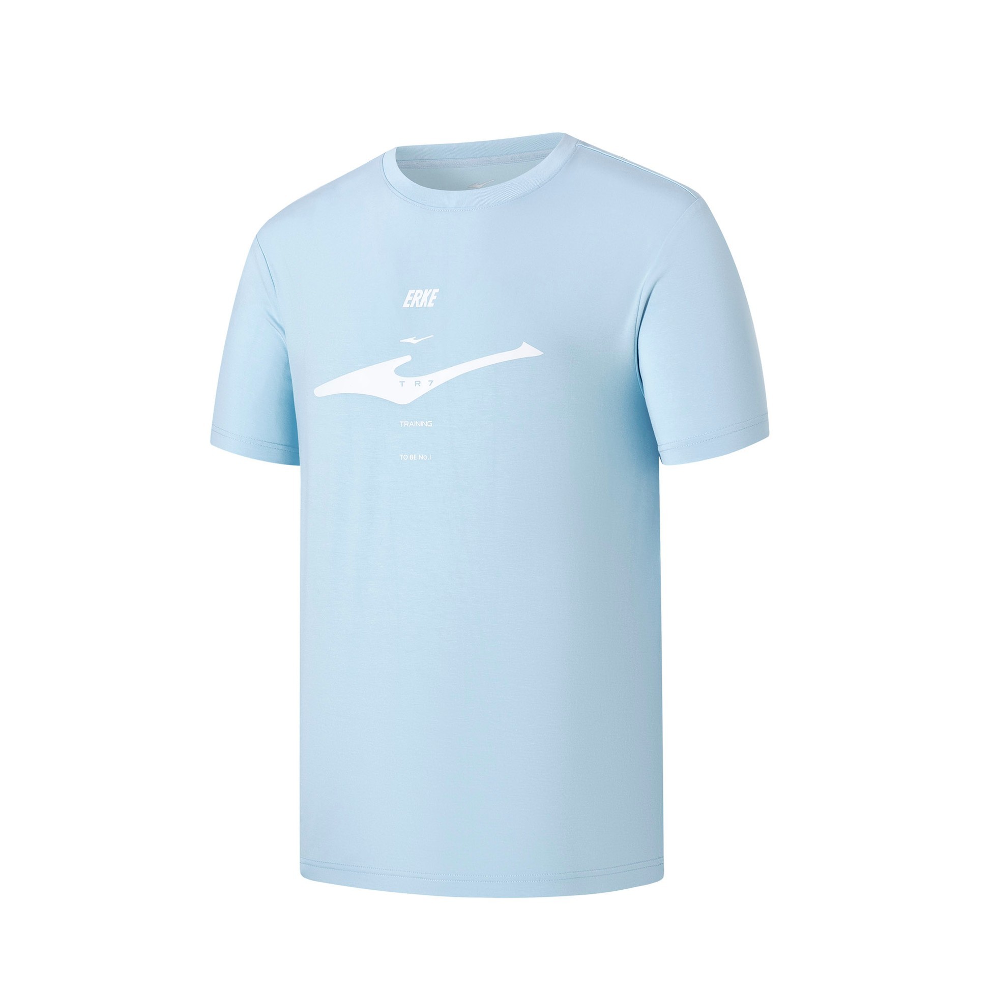 Erkek Bisikltet Yaka T-Shirt - Açık Mavi