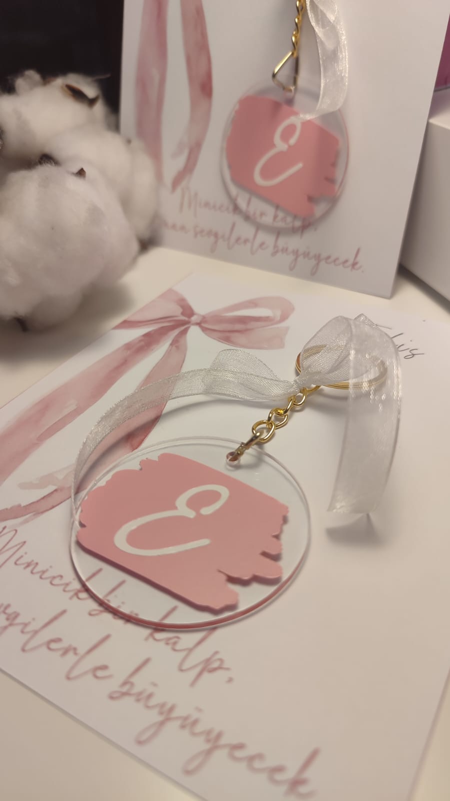 Kişiye Özel Harfli Yeni doğan Hediye Anahtarlık