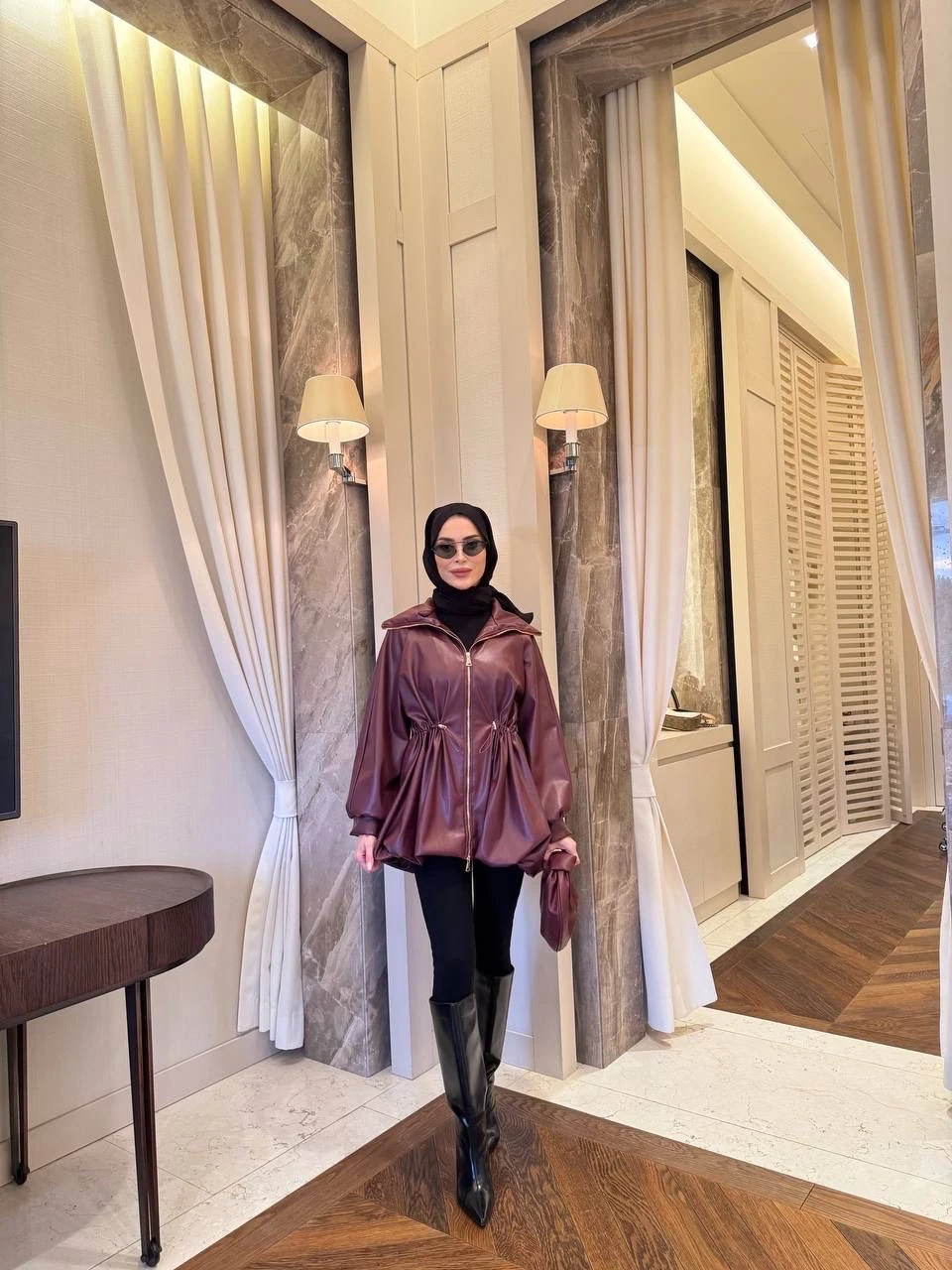 DERİ BOMBER CEKET BORDO