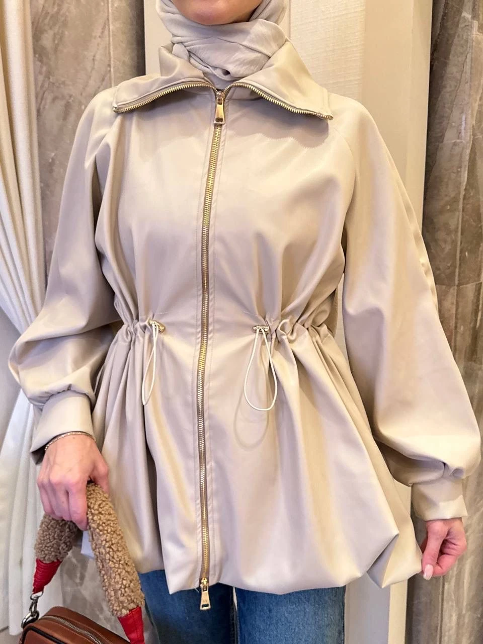 DERİ BOMBER CEKET TAŞ 