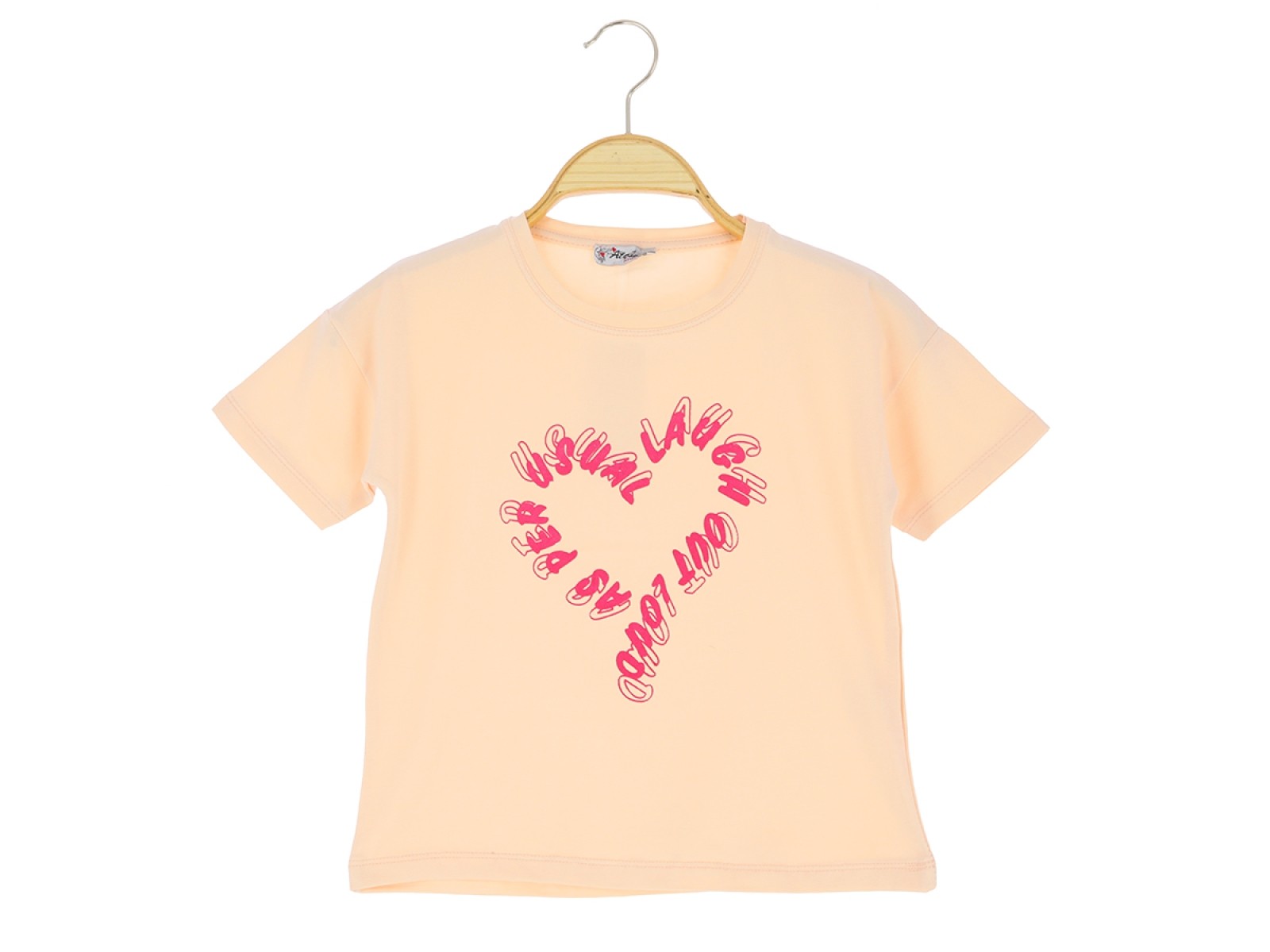 Kız T-Shirt Kalp Baskılı