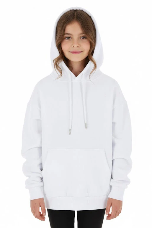 Kız Çocuk Sweatshirt Kapüşonlu Şardonlu Kışlık