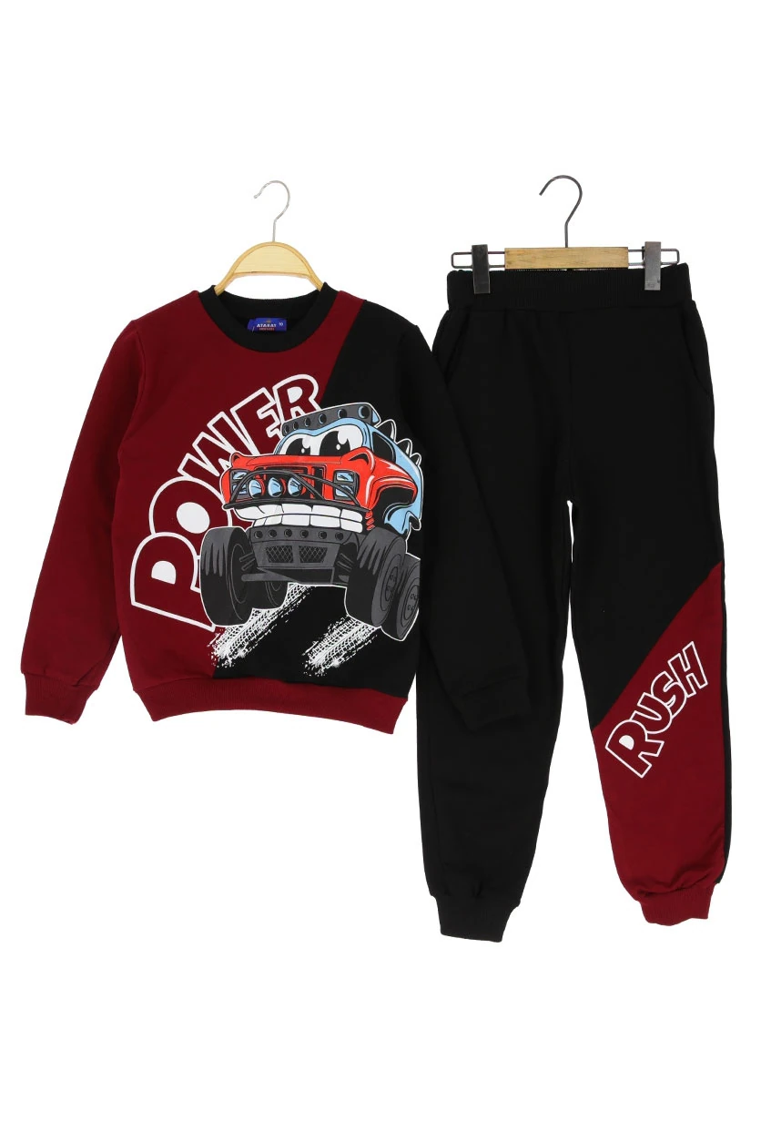 Erkek Çocuk Eşofman Takım Baskılı Şardonlu Kışlık