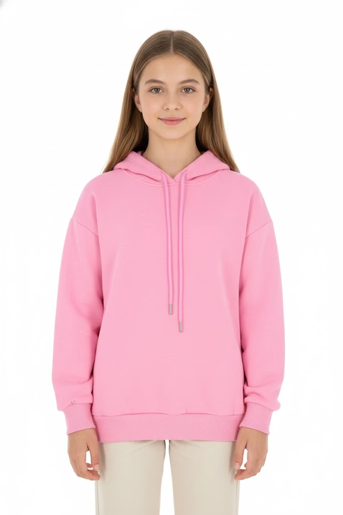 Kız Çocuk Sweatshirt Baskılı Kışlık Şardonlu