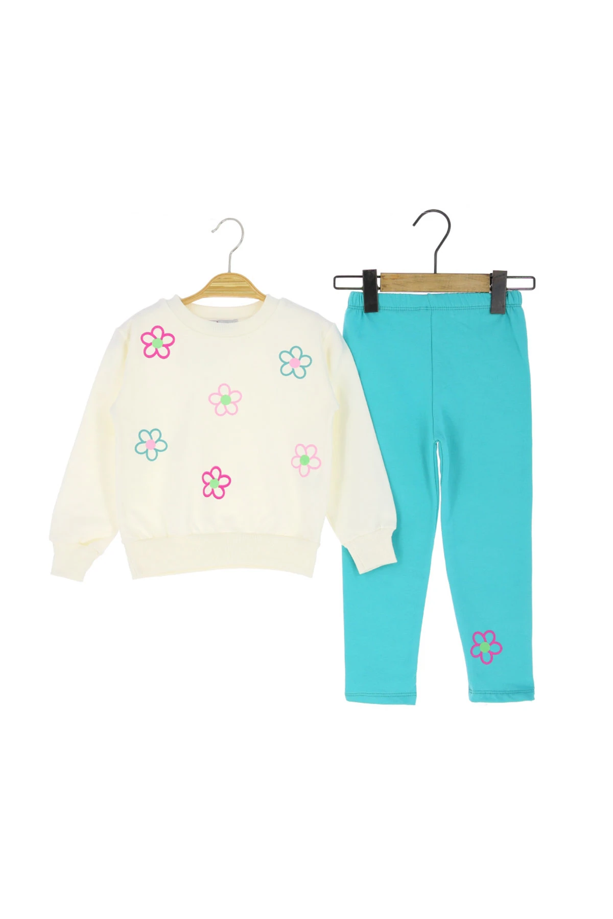 Kız Çocuk Takım Papatya Baskılı