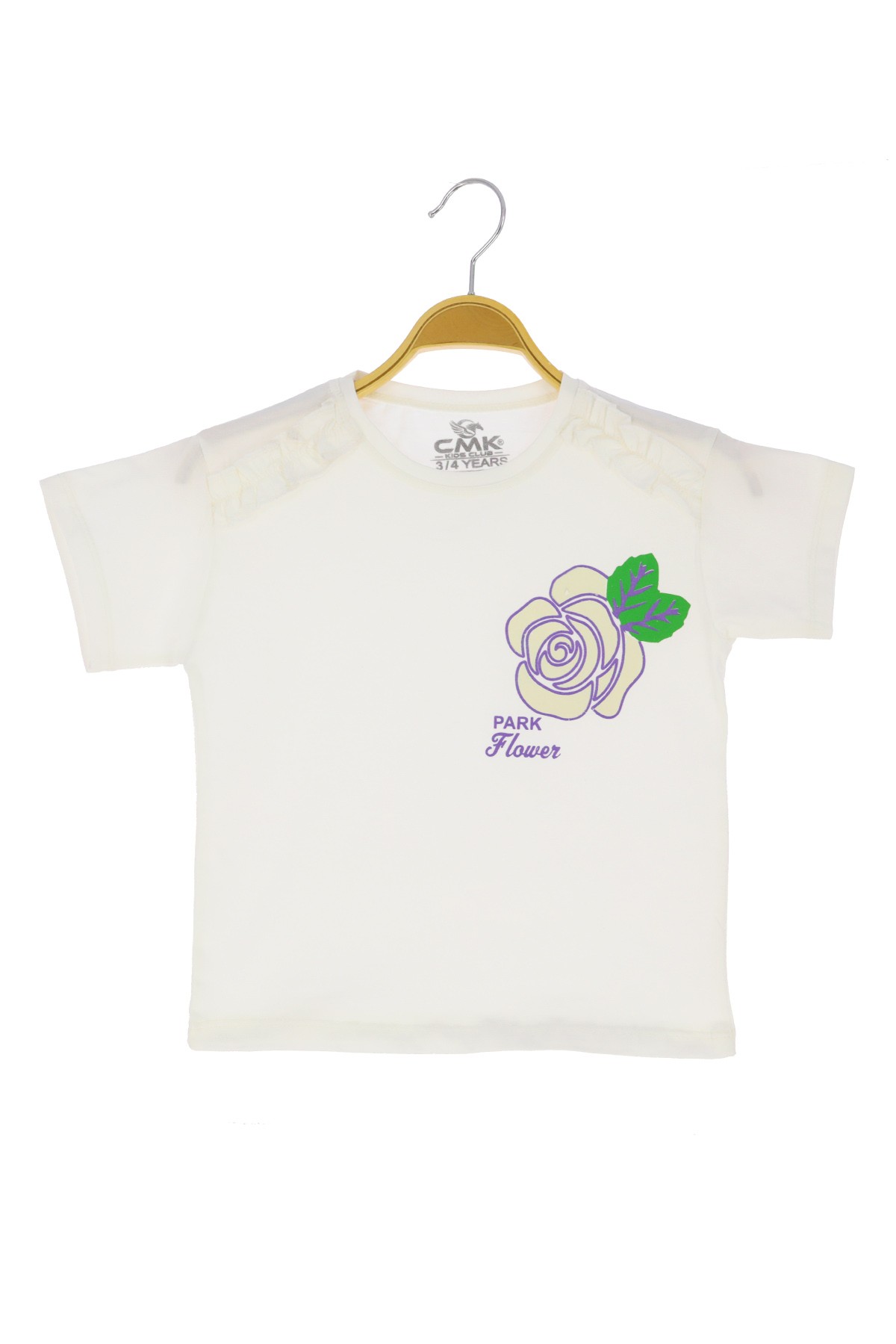 Kız Çocuk T-Shirt Baskılı Fırfırlı