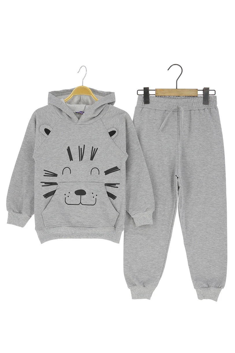 Erkek Çocuk Eşofman Takım Baskılı Kışlık Şardonlu