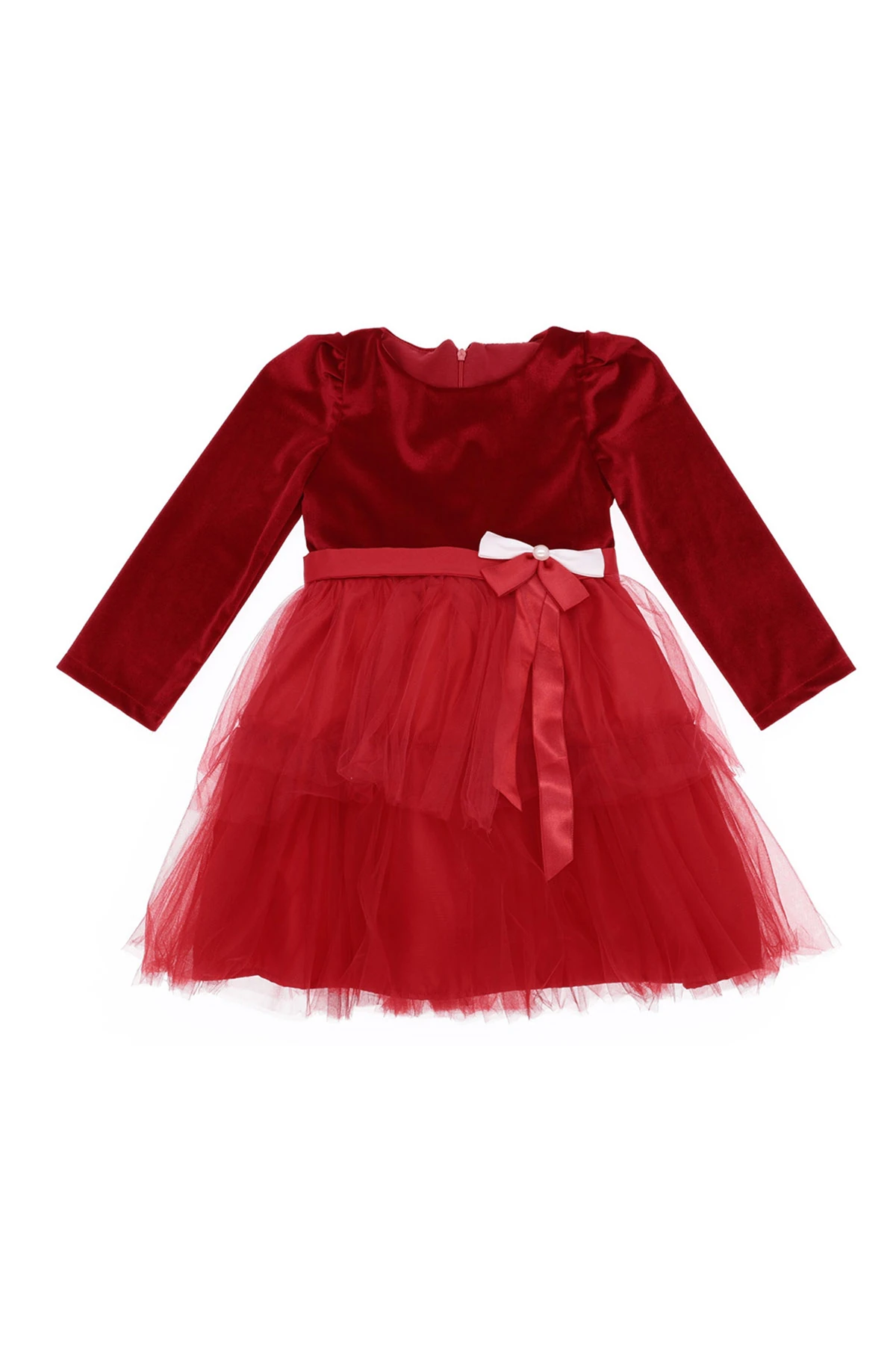 Kız Çocuk Elbise Kadife Kumaş , Noellik Elbise