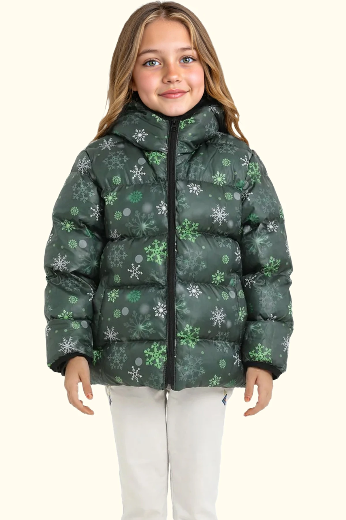 Erkek/Kız Çocuk Kapüşonlu Su ve Rüzgar Geçirmez Cepli Kışlık Şişme Mont