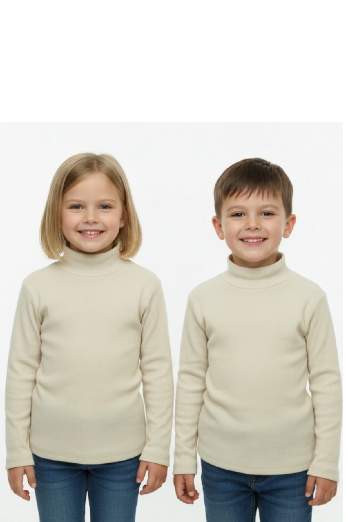 Kız/Erkek Çocuk Bluz Balıkçı Yaka Fitilli