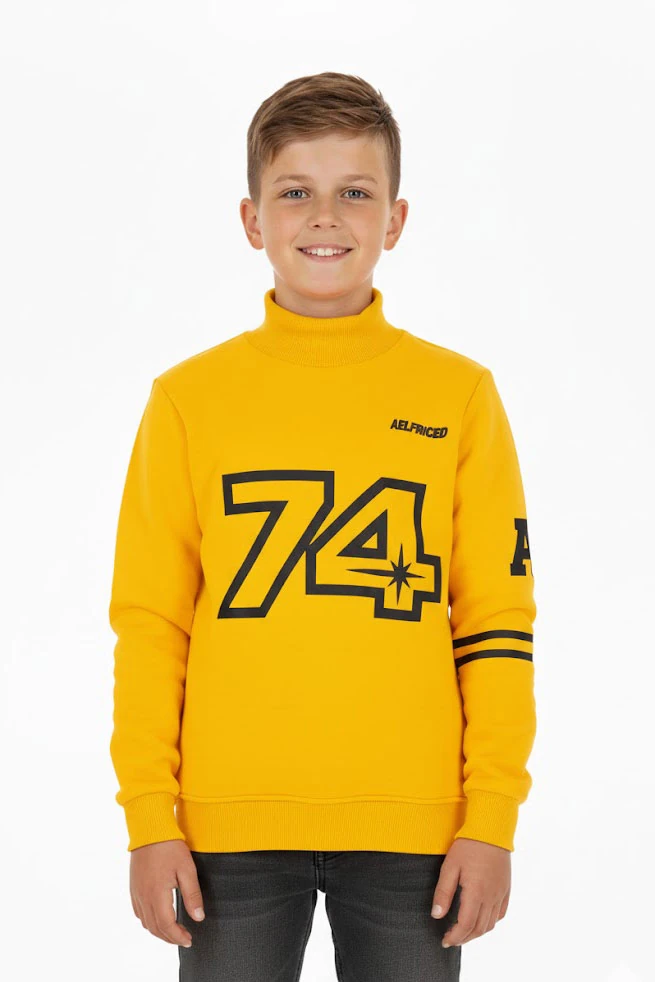 Erkek Çocuk Sweatshirt Baskılı 2 İp Şardonlu