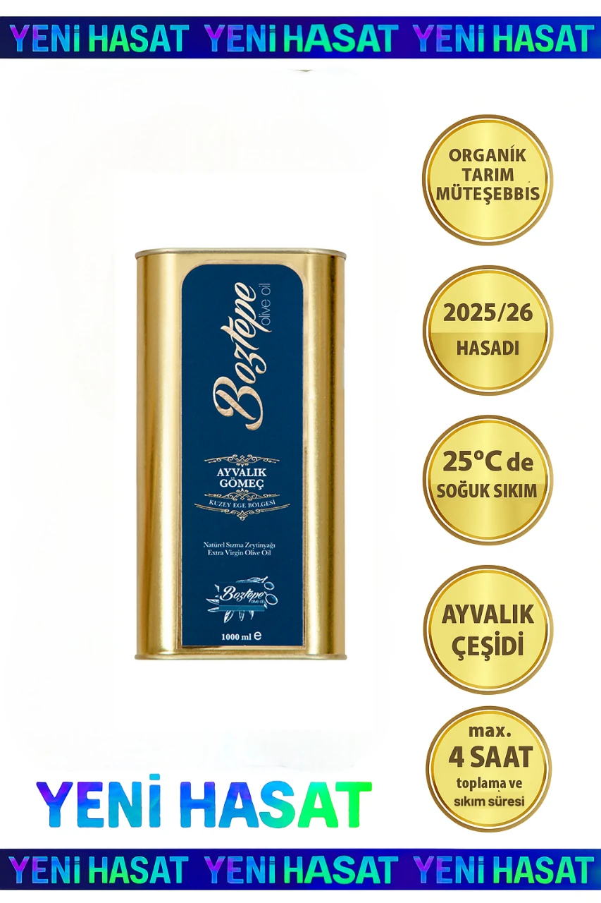 1 LT Natürel Sızma Zeytinyağı (2025/26) Boztepe Soğuk Sıkım Filtresiz