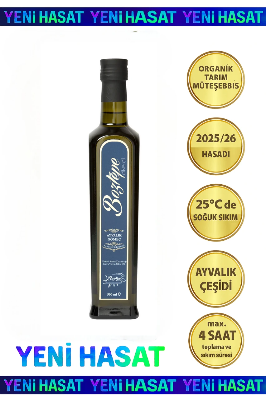 2025/26 500 ML Natürel Sızma Zeytinyağı Boztepe Soğuk Sıkım Filtresiz