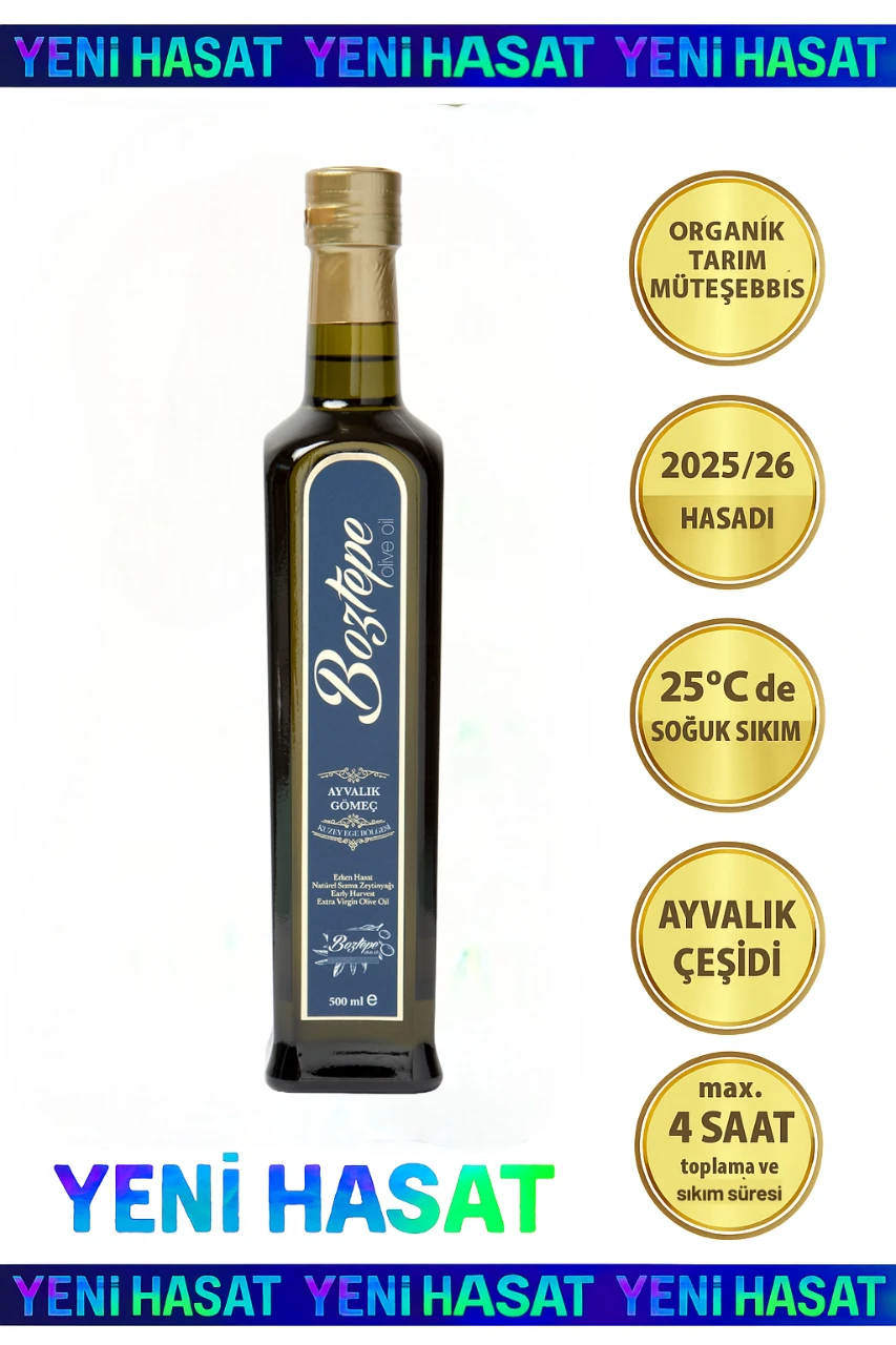 500 ML Erken Hasat Natürel Sızma Zeytinyağı (2025/26) – Soğuk Sıkım, Filtresiz