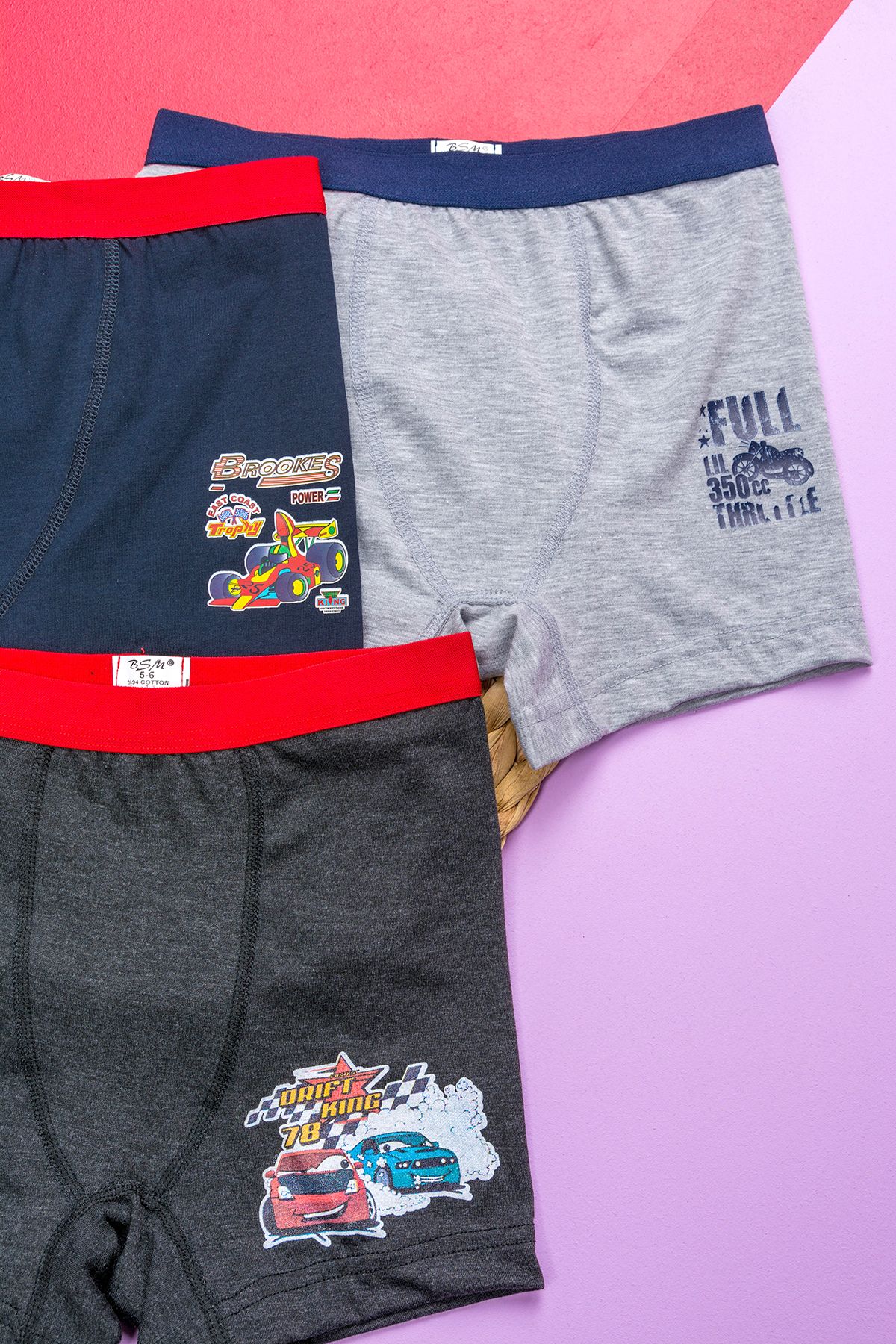BSM 033265 ERKEK ÇOCUK 3 LÜ BOXER