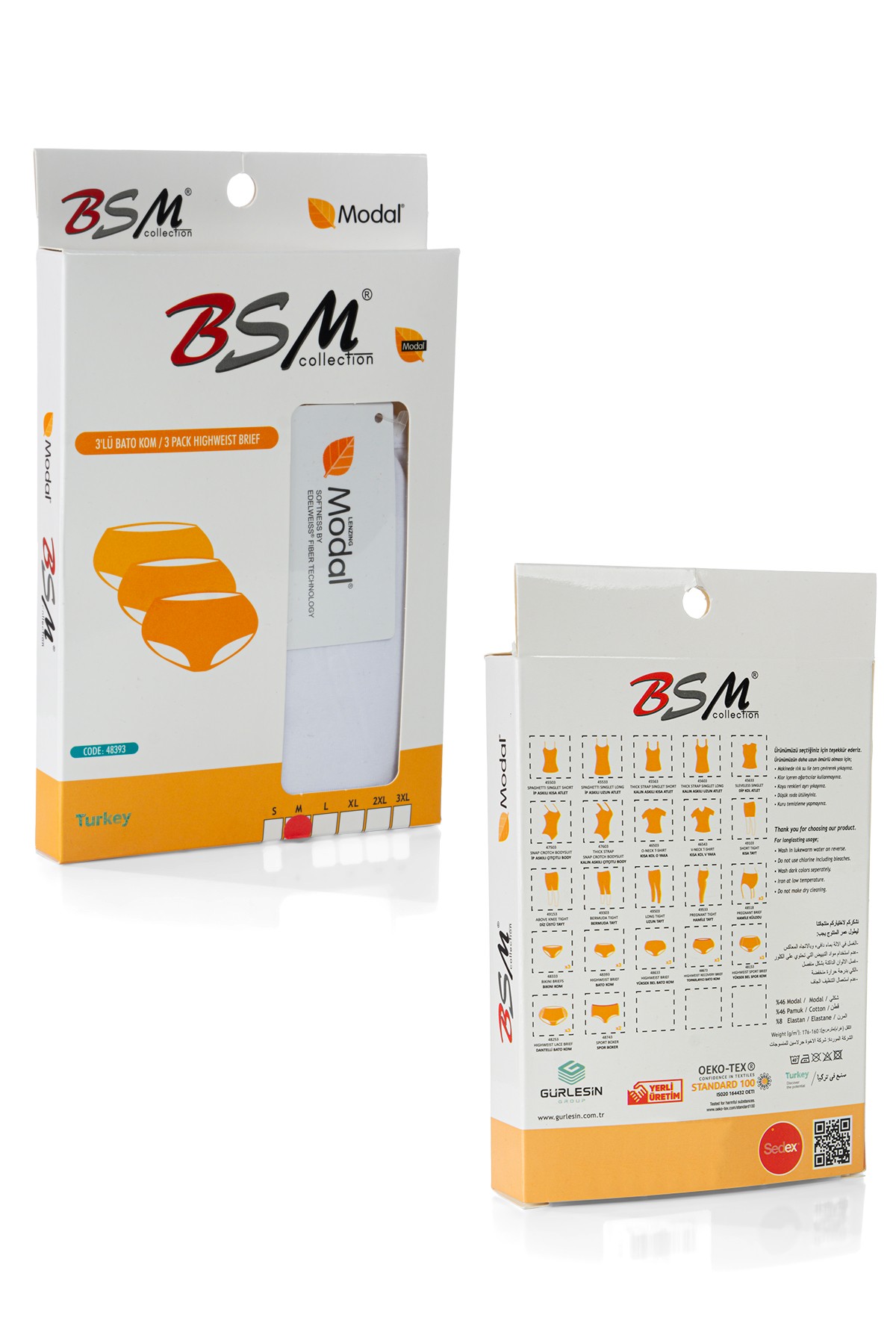 BSM 48393 KADIN MODAL BATO 3LÜ KOMSLİP