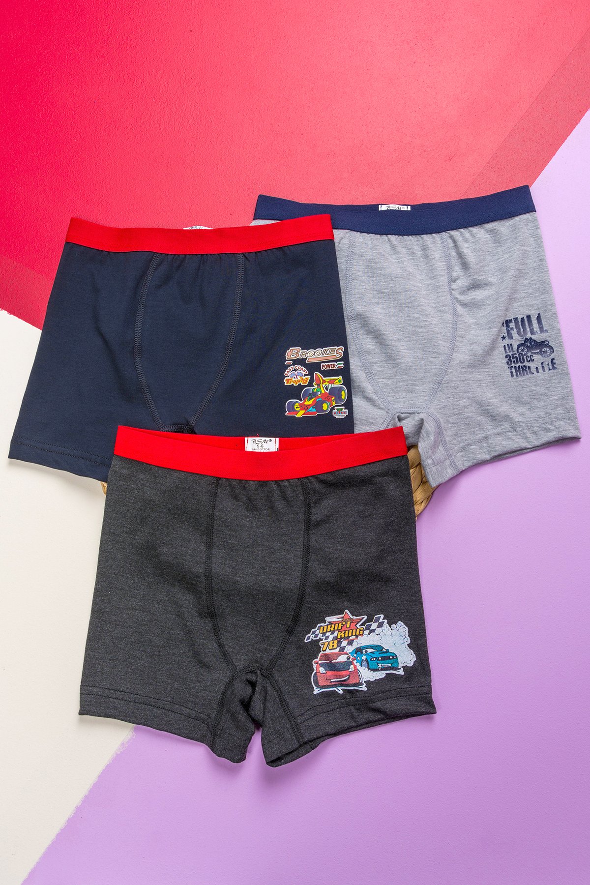 BSM 033265 ERKEK ÇOCUK 3 LÜ BOXER