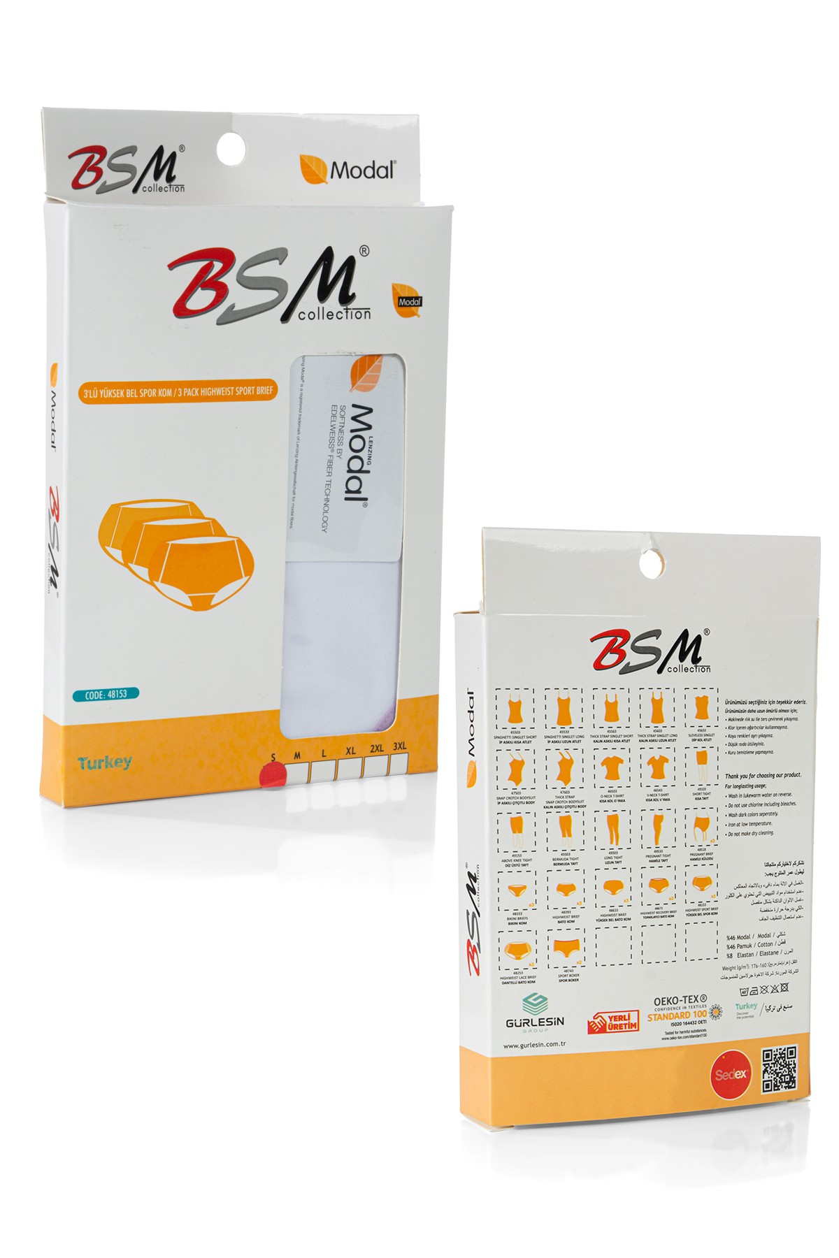 BSM 048153 KADIN MODAL YÜKSEK BEL 3 LÜ SPOR KOM