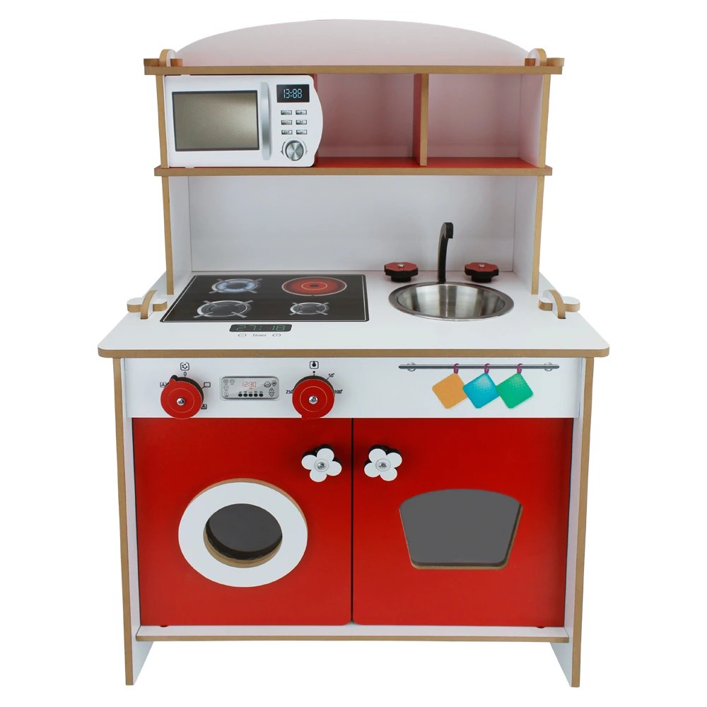 Ahşap Çocuk Oyun Mutfağı Kırımızı - T1003