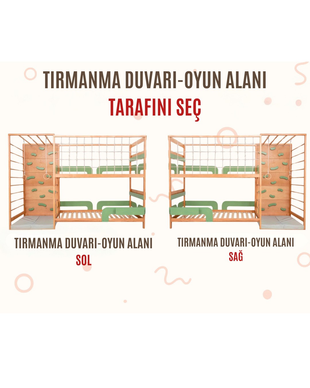 Tırmanma Duvarlı Yeni Nesil Ranza, 2 Yataklı, Komple 1. Sınıf Kayın Ağacı Malzeme