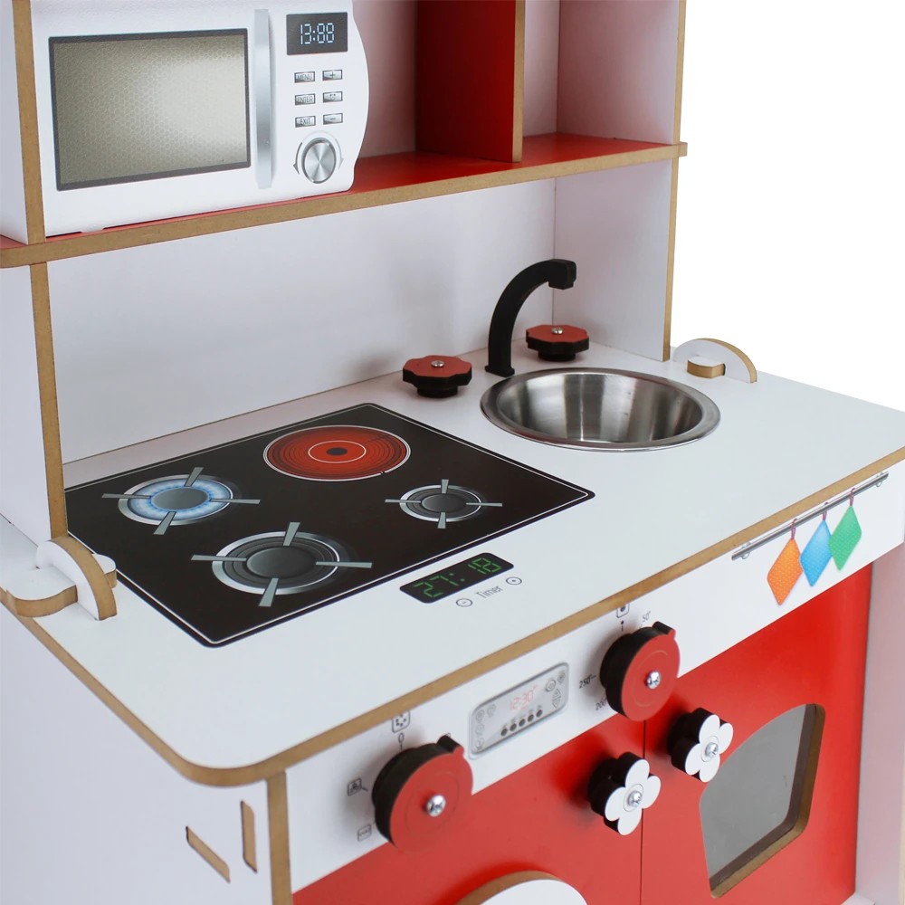 Ahşap Çocuk Oyun Mutfağı Kırımızı - T1003