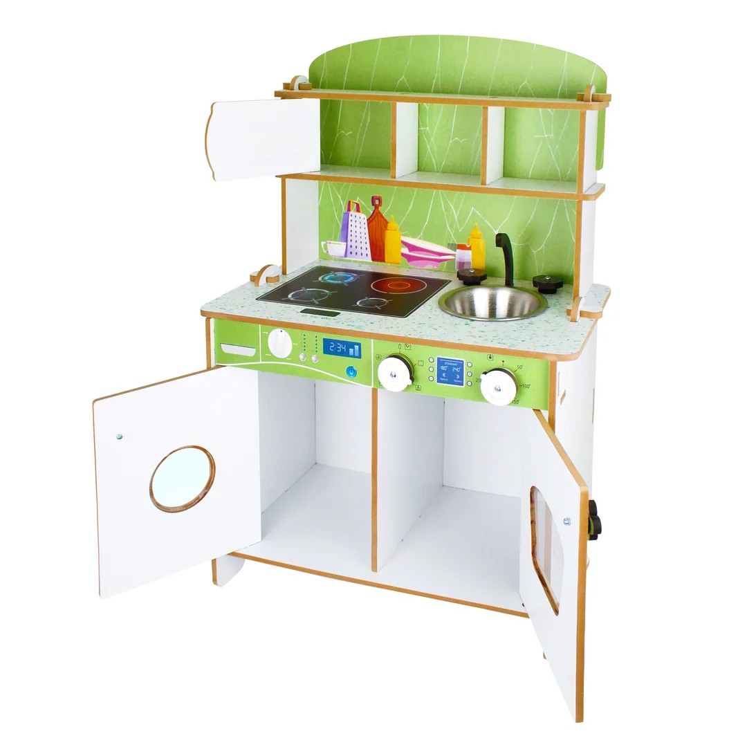  Ahşap Çocuk Mutfağı Yeşil - T1025