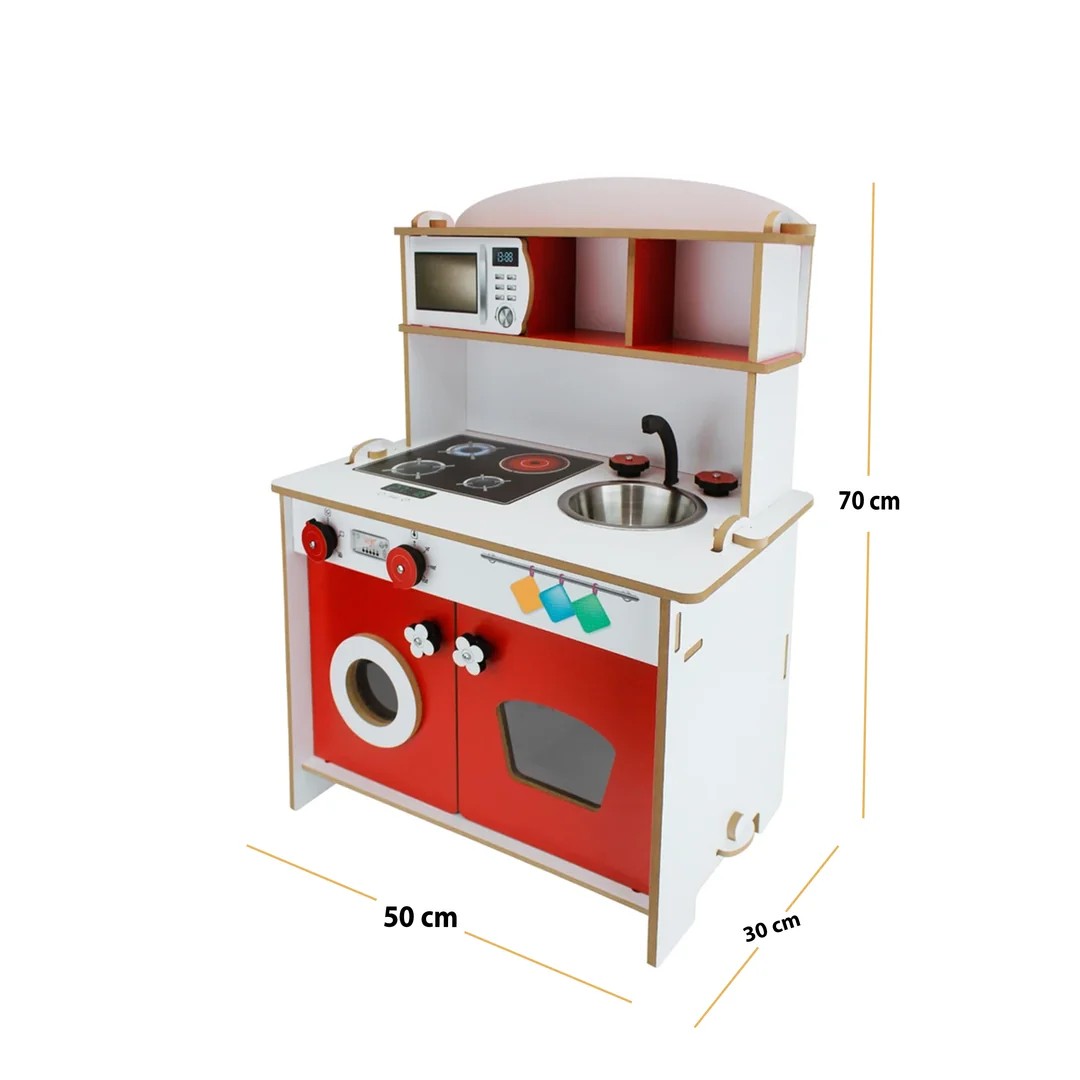 Ahşap Çocuk Oyun Mutfağı Kırımızı - T1003