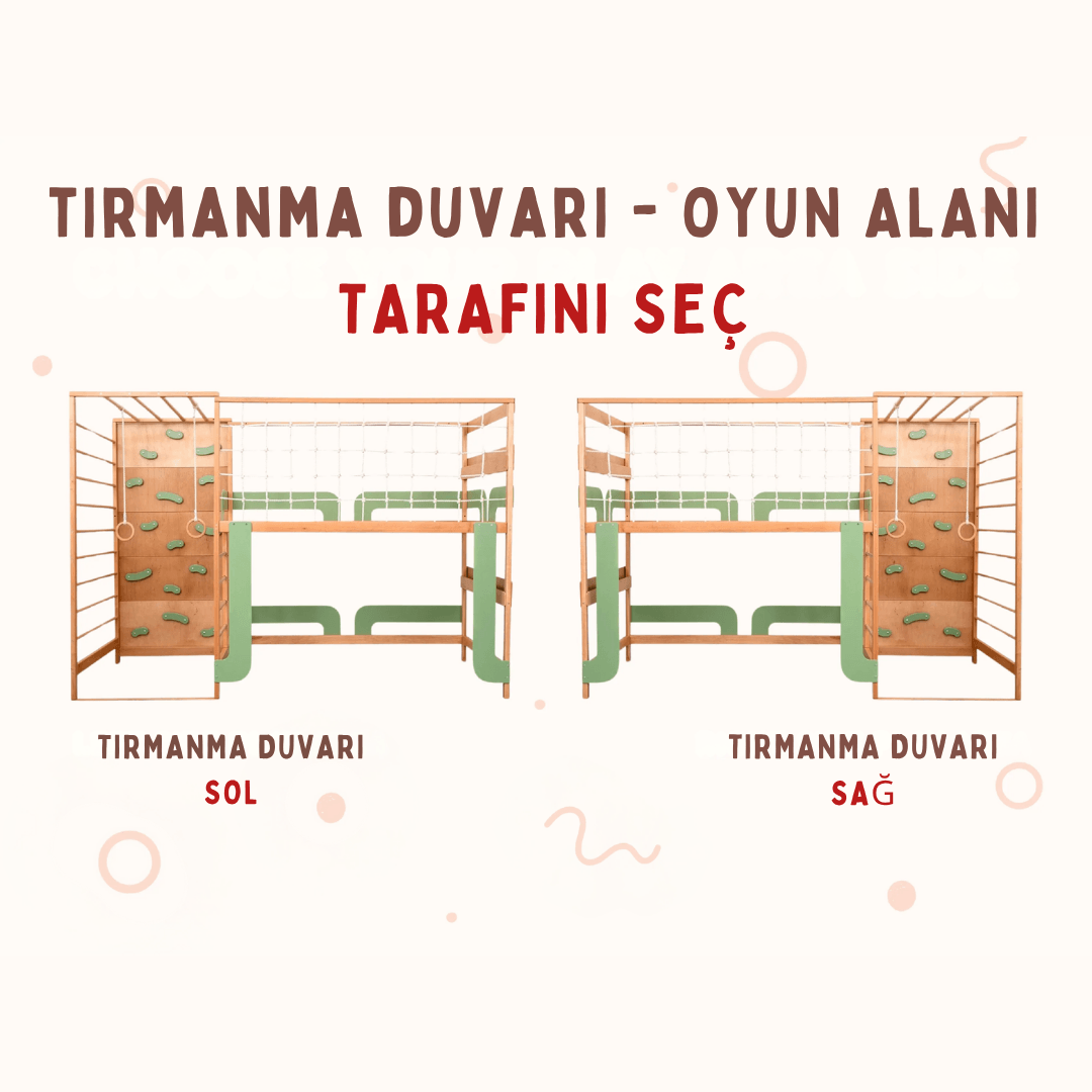 Tırmanma Duvarlı Yeni Nesil Ranza, Komple 1. Sınıf Kayın Ağacı Malzeme