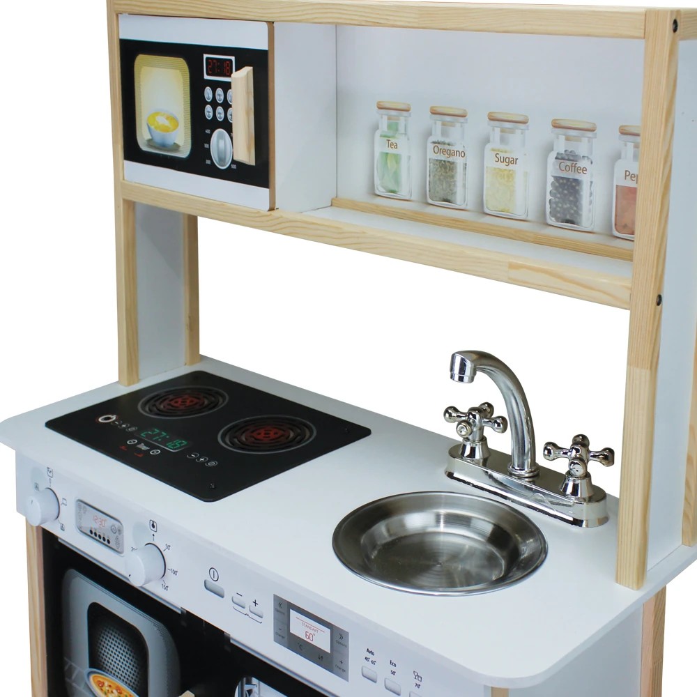 Ahşap Ledli Çocuk Mutfağı Siyah - T1006