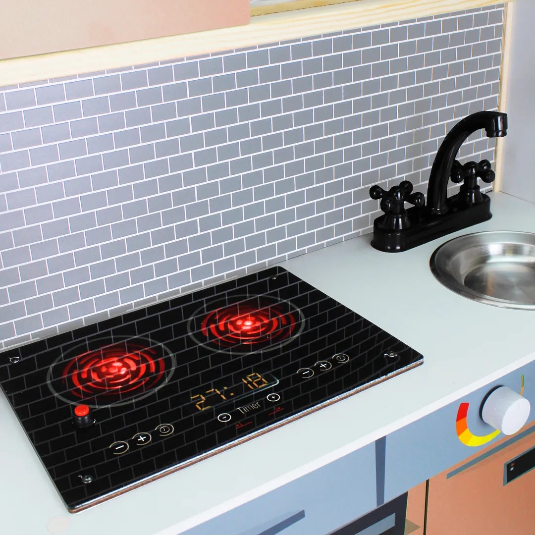 Eğitici Led Aydınlatmalı Ahşap Oyuncak Mutfak Seti - T1024 | Gerçekçi Oyun Keyfi