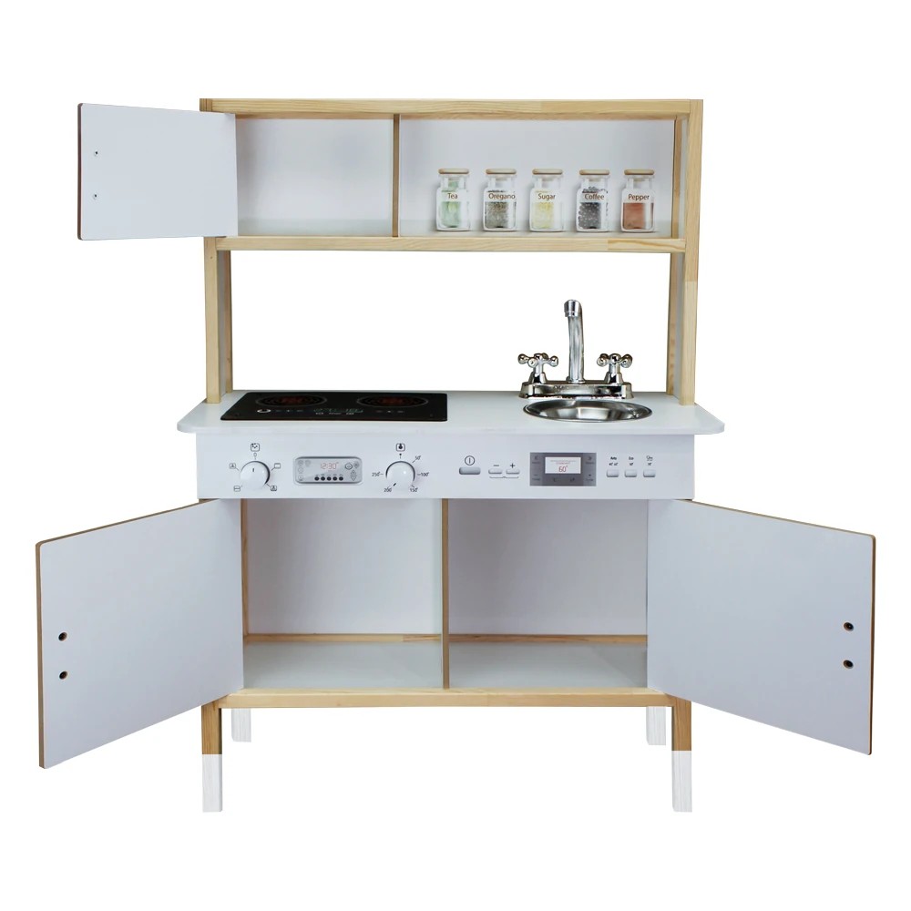 Ahşap Ledli Çocuk Mutfağı Siyah - T1006
