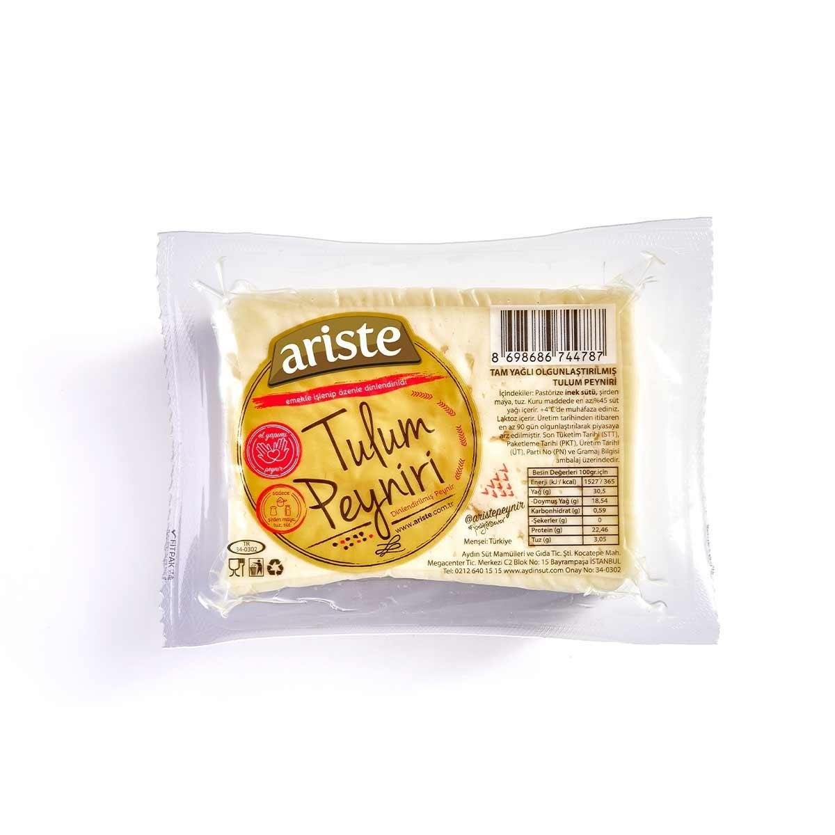 Ariste Tulum Peyniri 250 gr (İnek Sütü) – Tam Yağlı, Olgunlaştırılmış