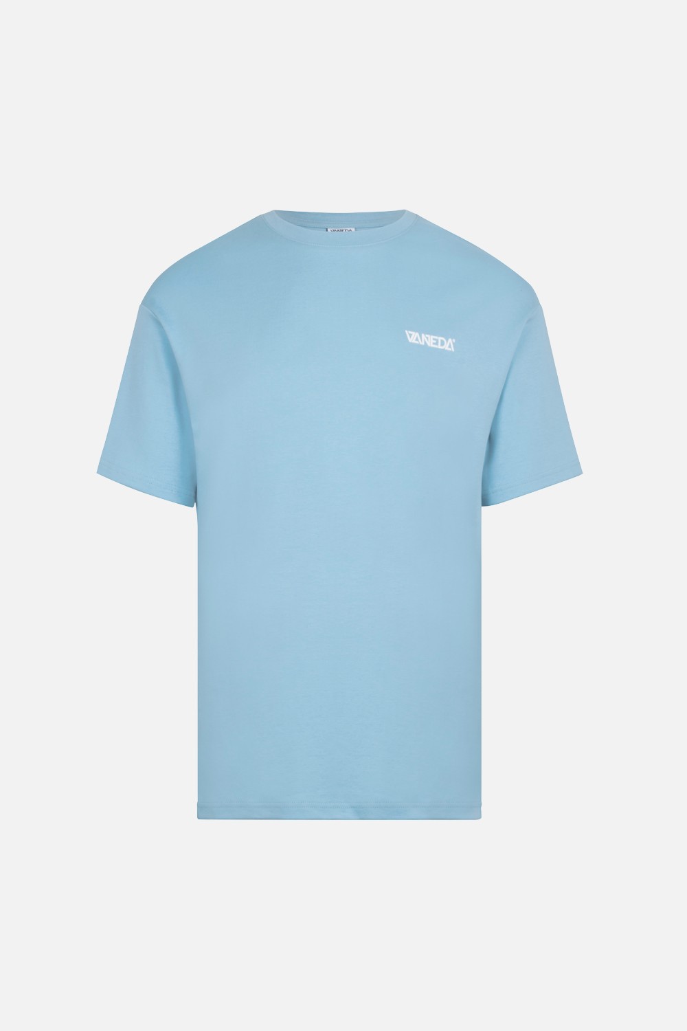 Oversized Fit Vaneda Logo Basic Tshirt Mavi