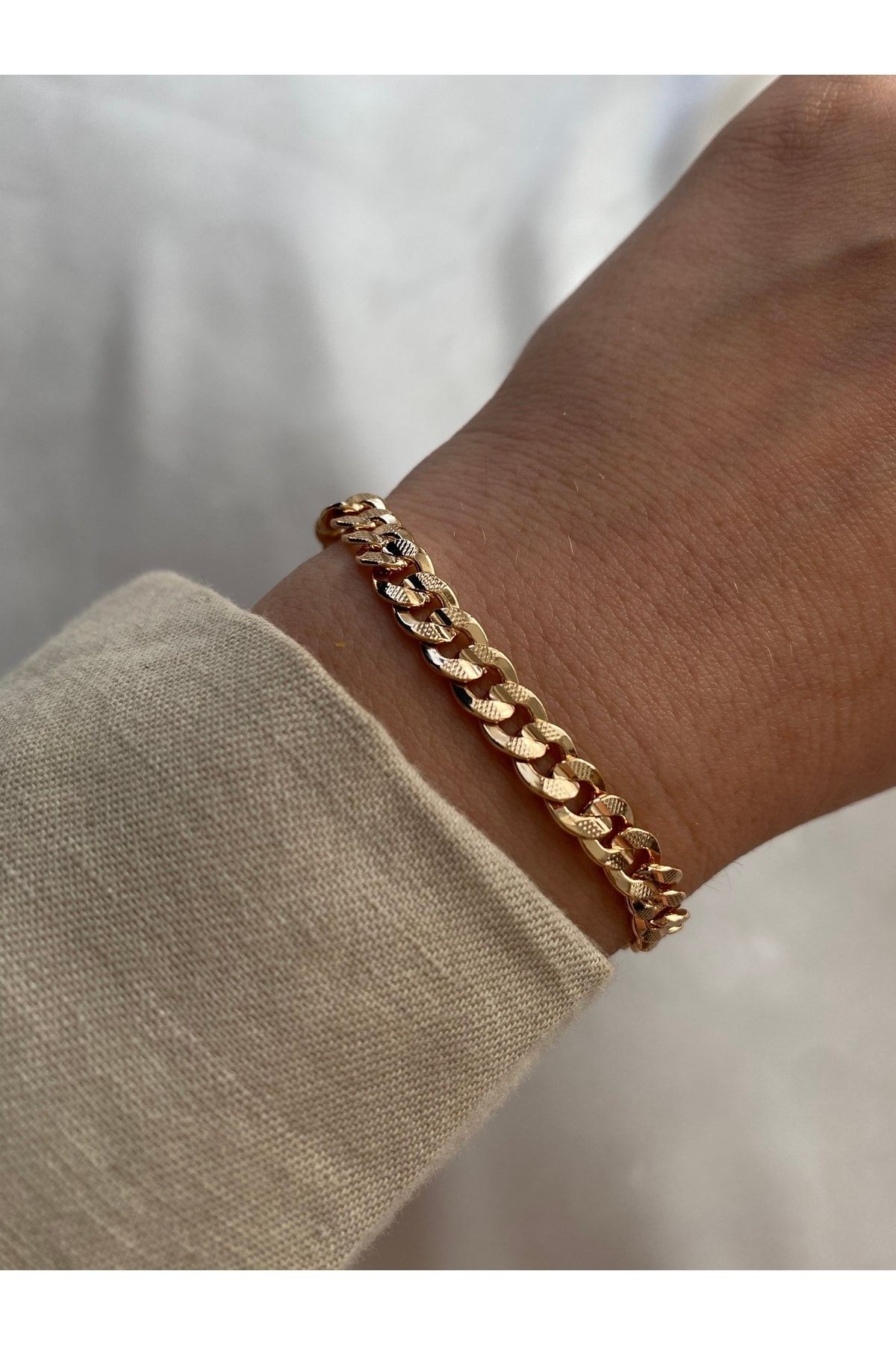 Kalın Zincir Rose Gold Bileklik