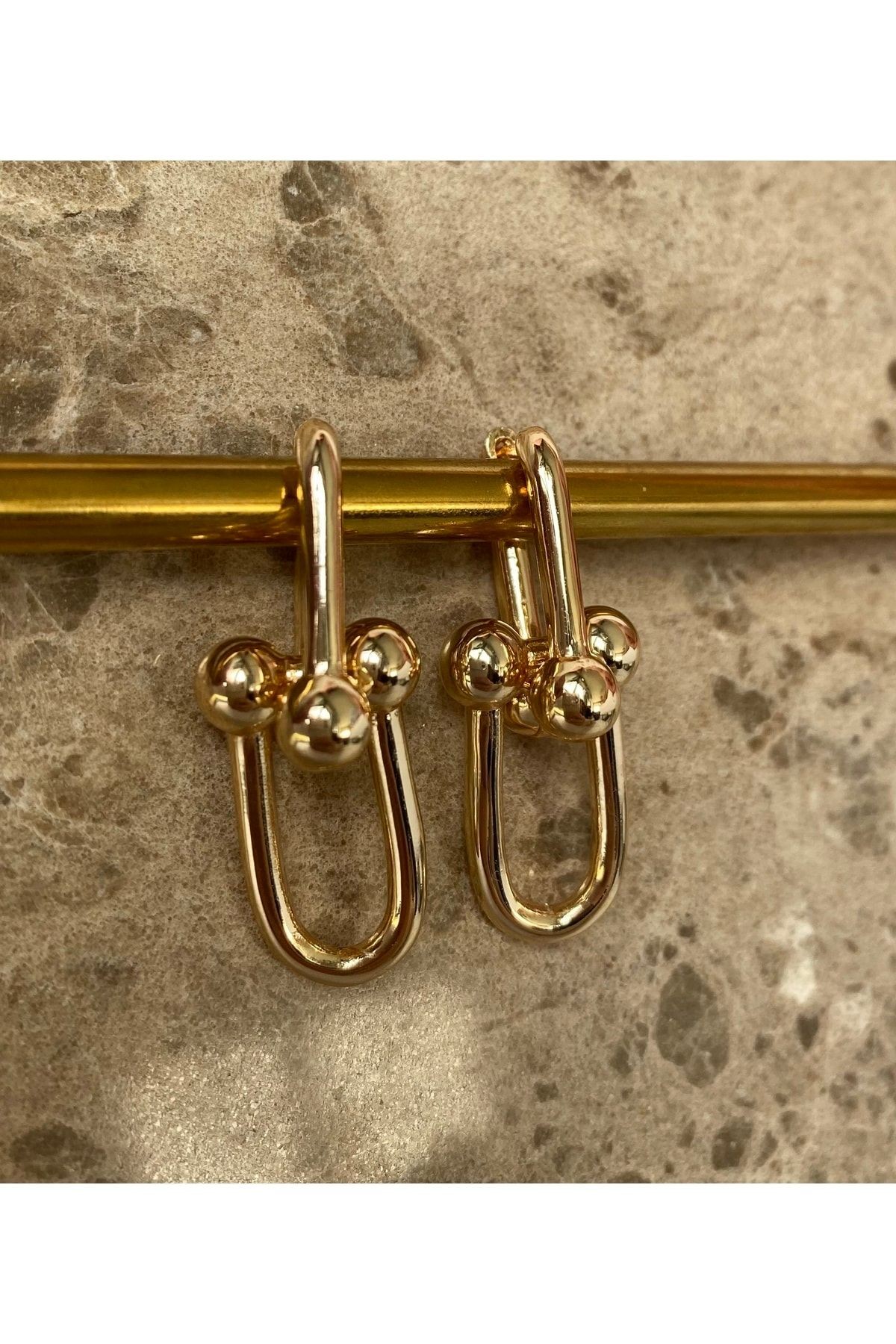 Tifan Muadil Model Midi Boy Gold Küpe