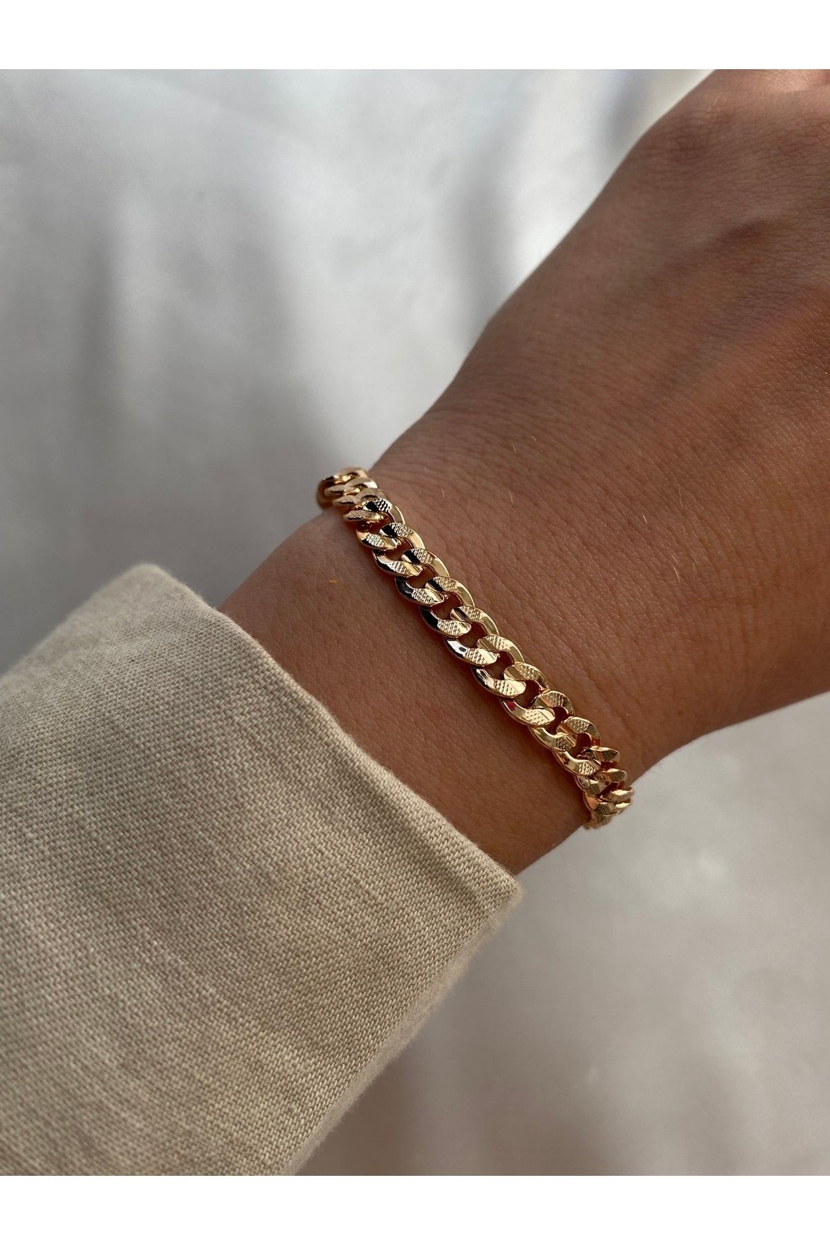 Kalın Zincir Rose Gold Bileklik