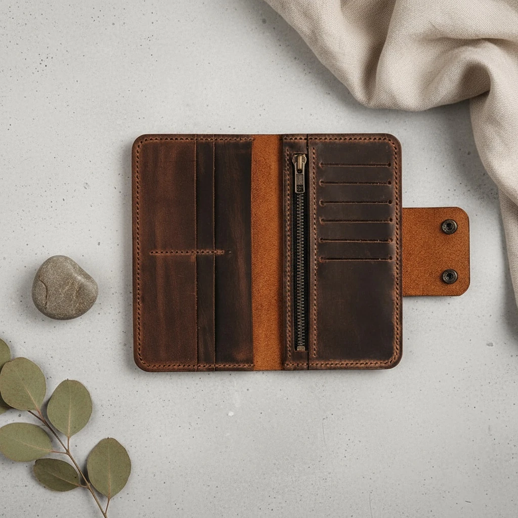 METROPOLİS - Deri Dikey Cüzdan